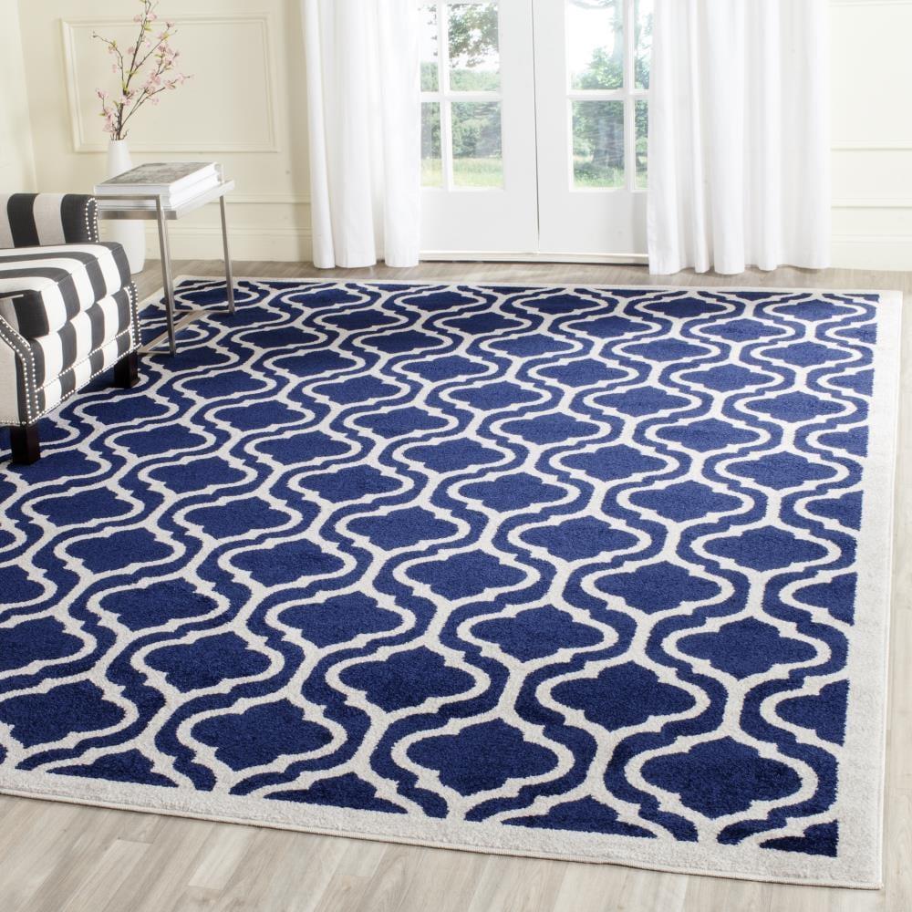 Amherst AMT402 Power Loomed Area Rug - Navy/Beige - 8'9"x11'9" - Safavieh.