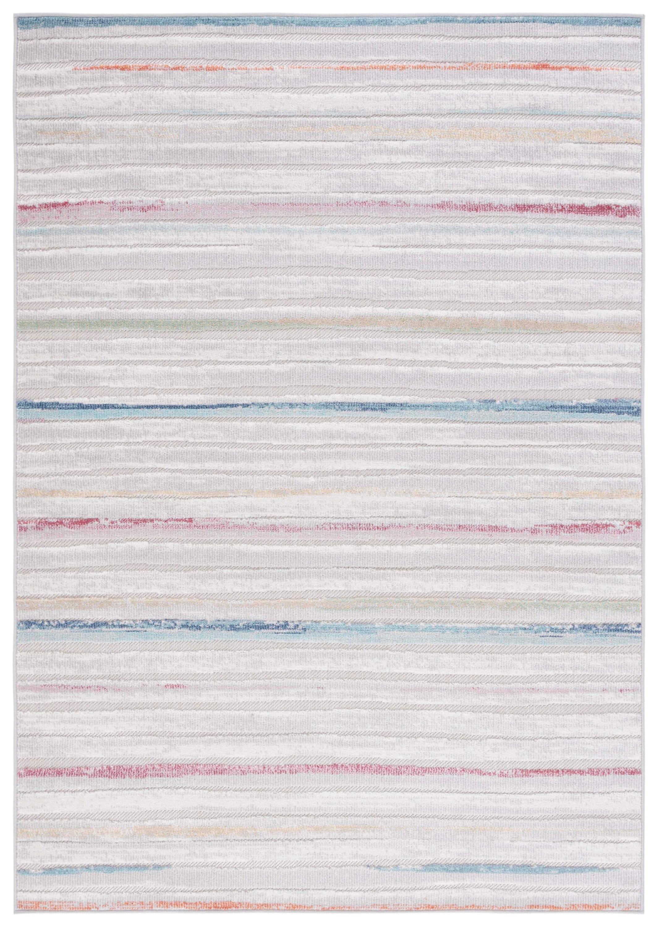 SAFAVIEH Cabana Noelle Indoor/Outdoor Area Rug, Red/Aqua/Ivory, 9' x 12'