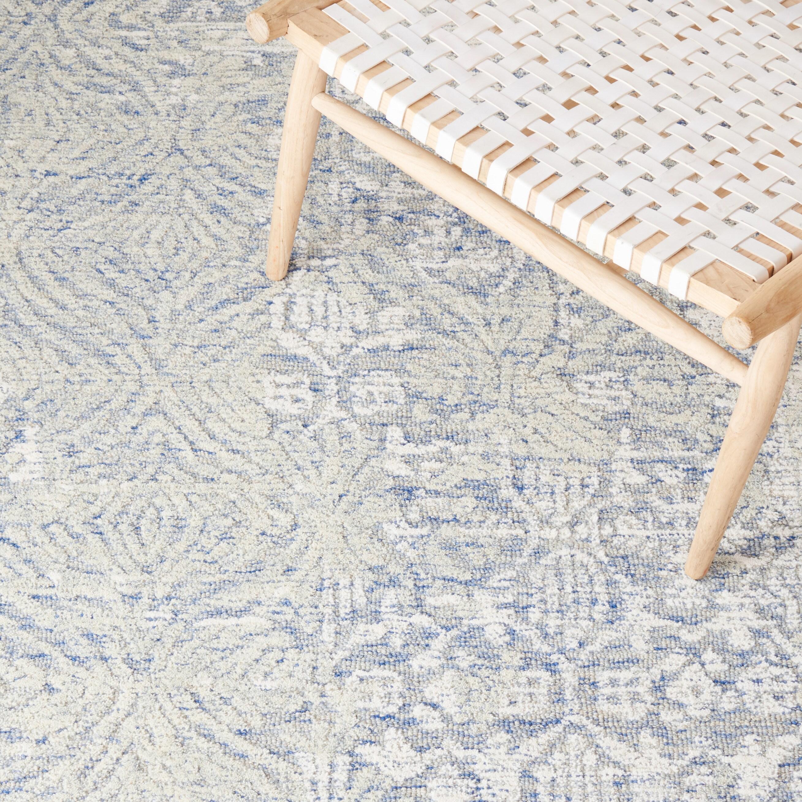 Metro MET905 Hand Tufted Area Rug - Blue/Ivory - 6'x6' - Safavieh.
