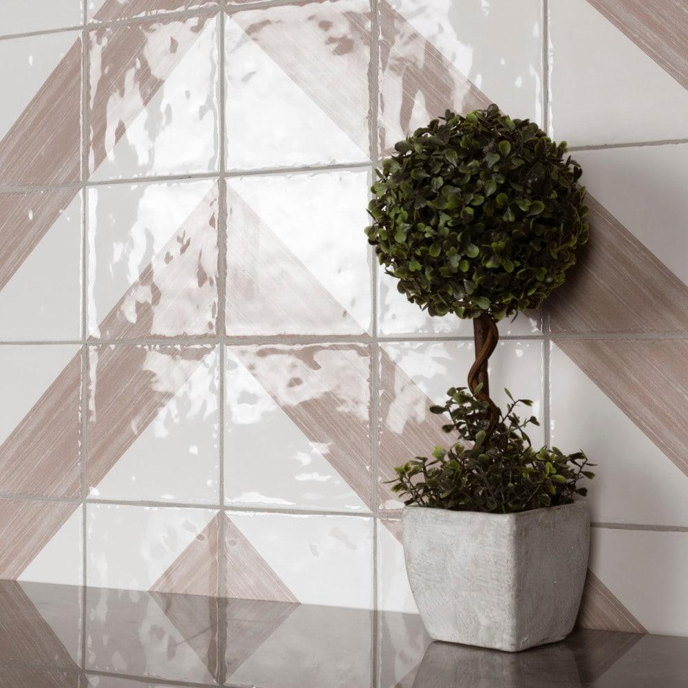 Triangle 6" x 6" Ceramic Patterned Wall Tile