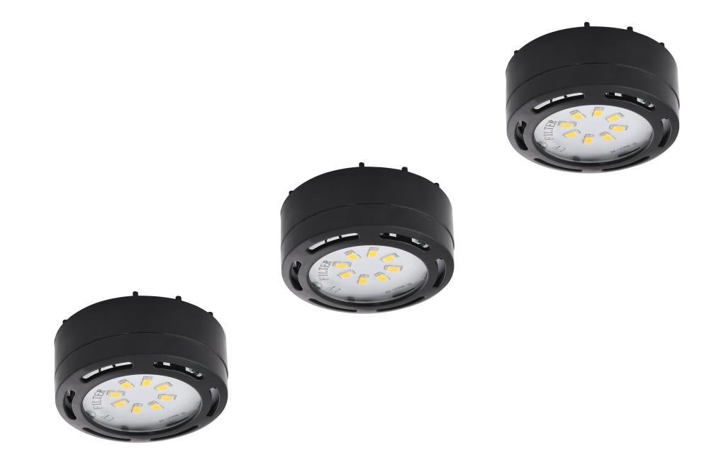 Single LED Under Cabinet Puck Light Accent Kit 120 Volts (Black)