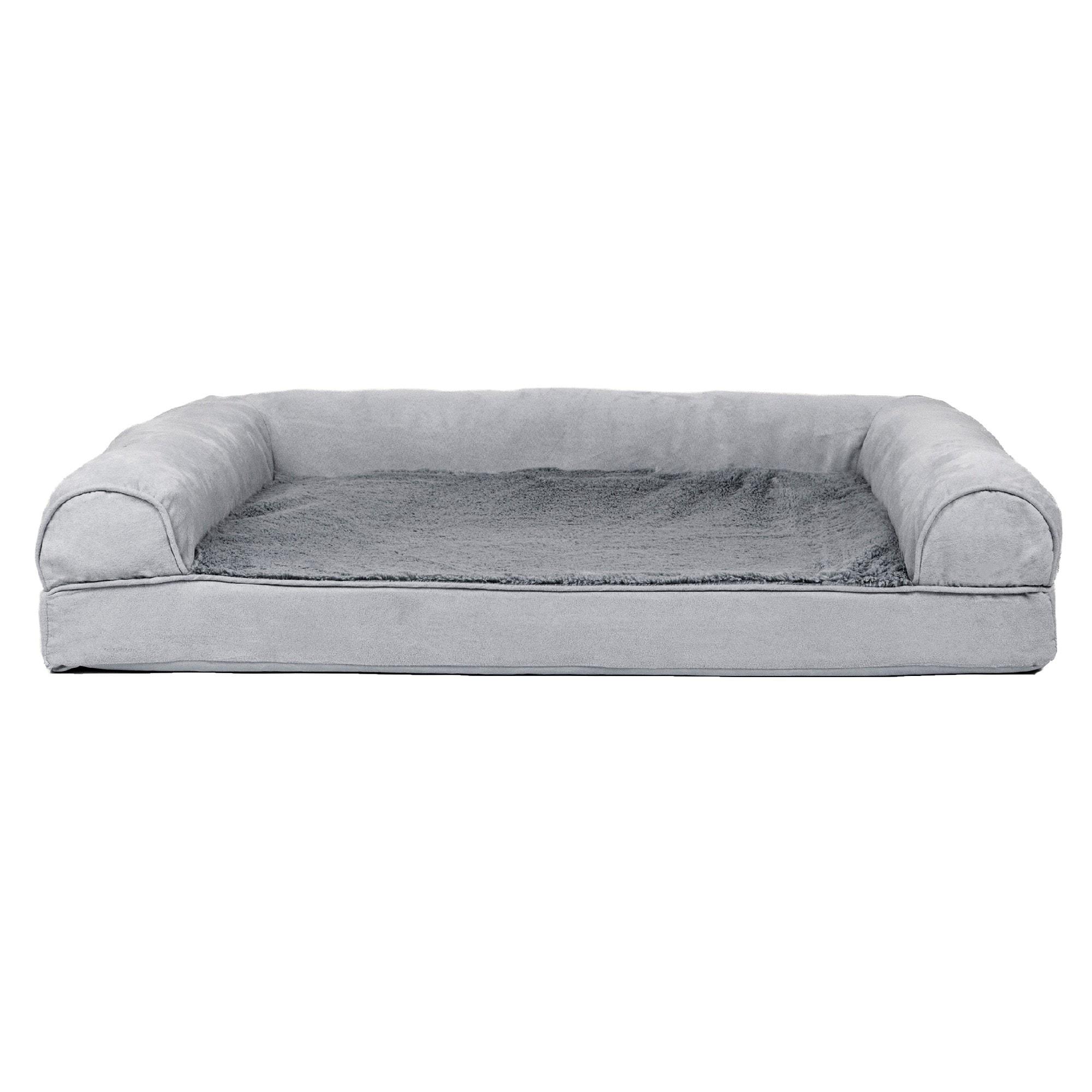 FurHaven Plush & Suede Orthopedic Sofa Dog Bed - Large, Gray