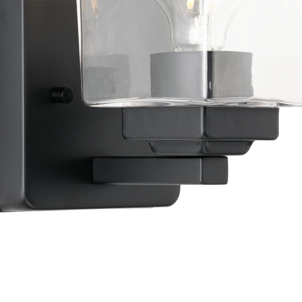 Progress Lighting Gilmour 1-Light Wall Sconce, Matte Black, Clear Glass Shade