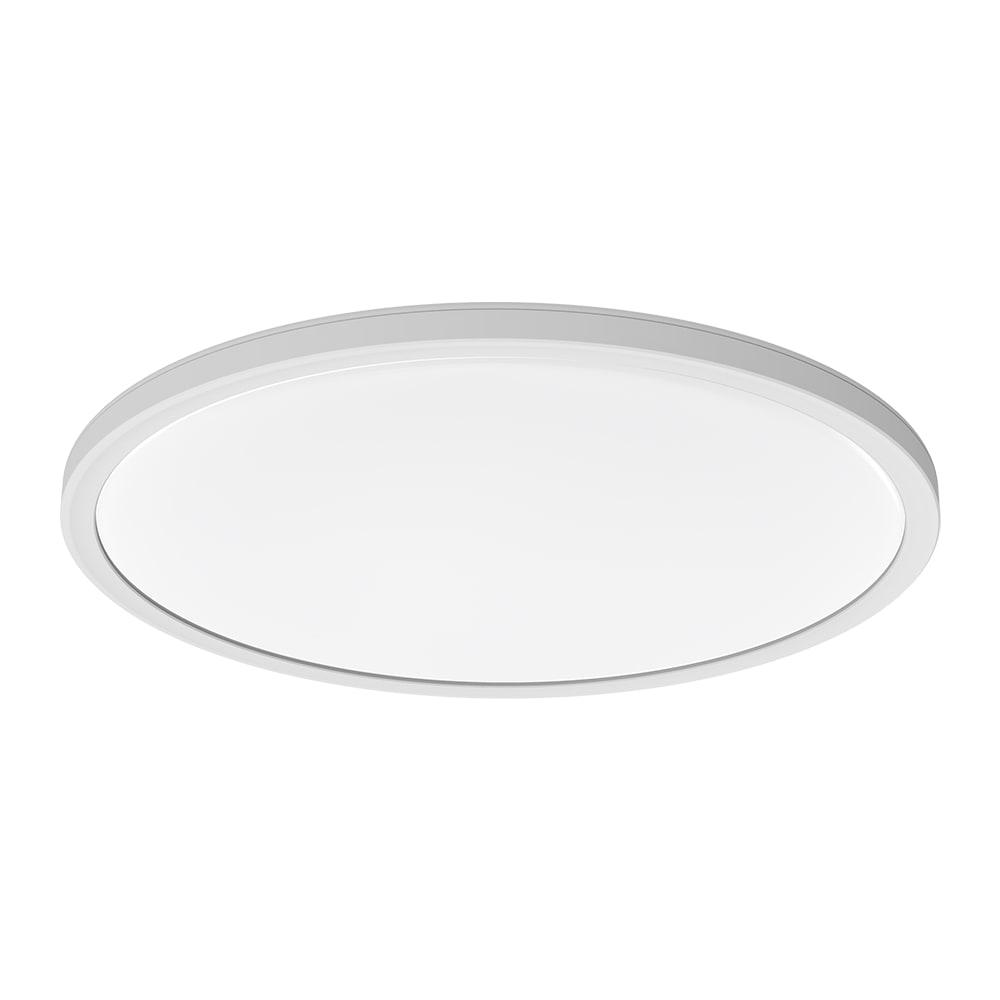 White Round LED Flush Mount Ceiling Light with Acrylic Shade