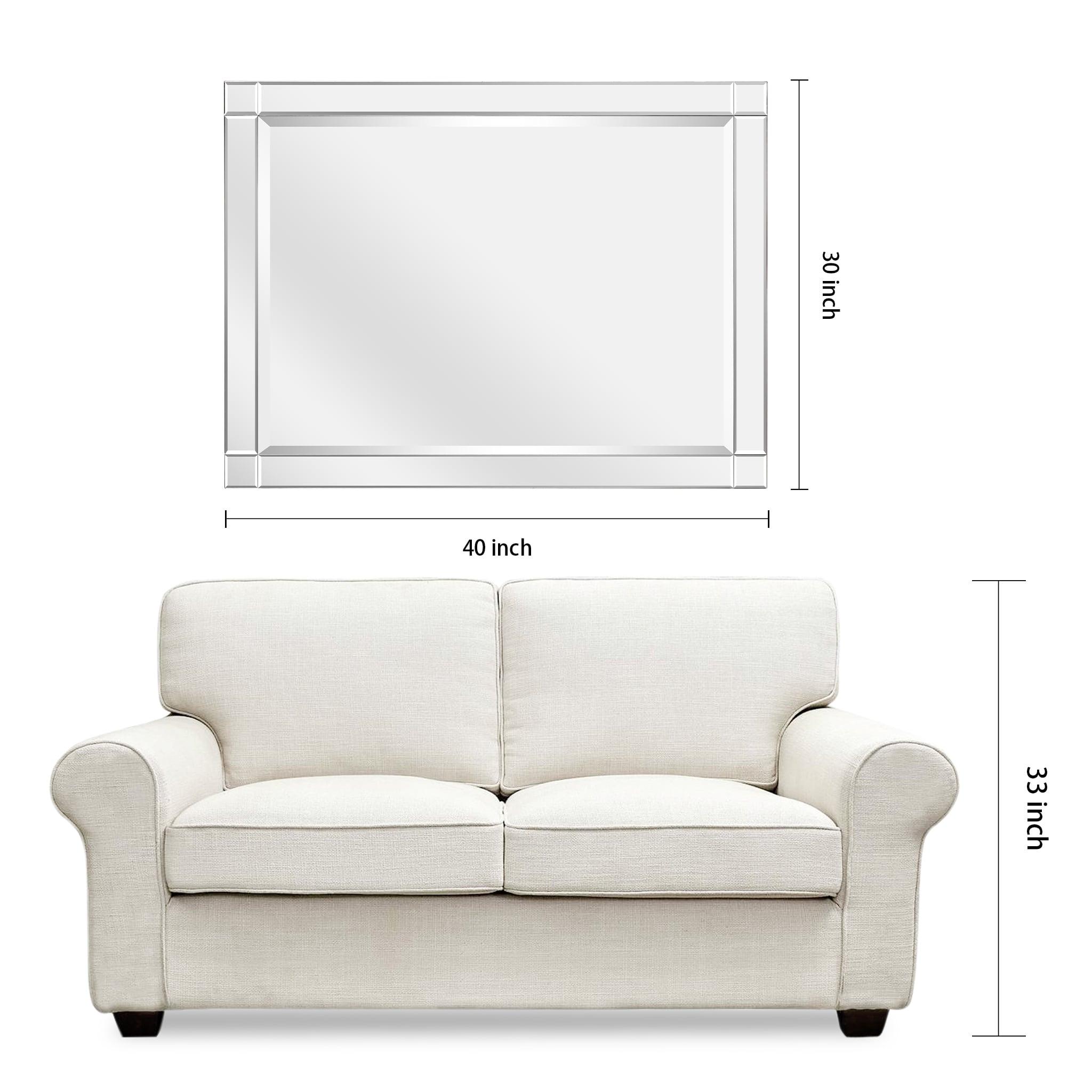Empire Art Direct Moderno Squared Corner Beveled Rectangle Wall Mirror, Solid Wood Frame, 1"-Beveled Center Mirror, Ready to Hang - Clear 30 in. x 40