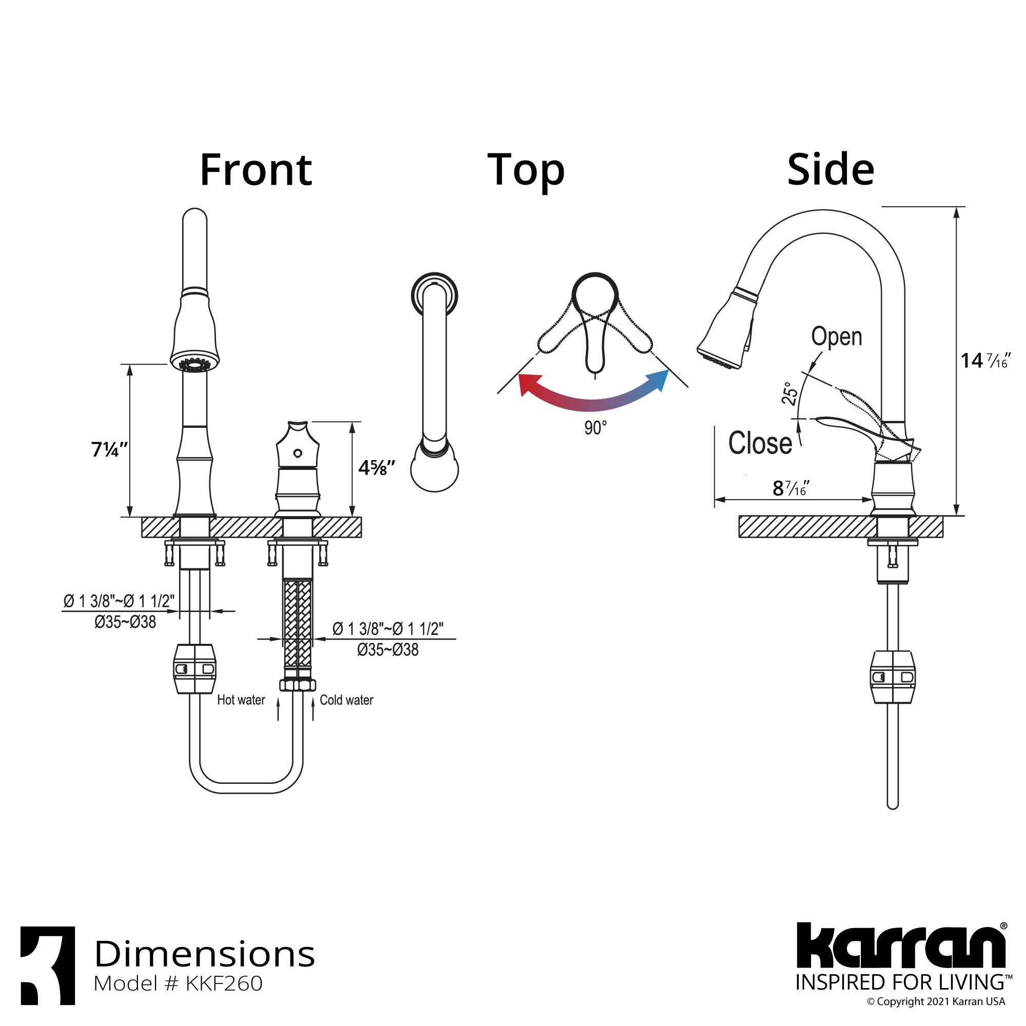 Karran Hillwood Single Handle Pull Down Sprayer Kitchen Faucet