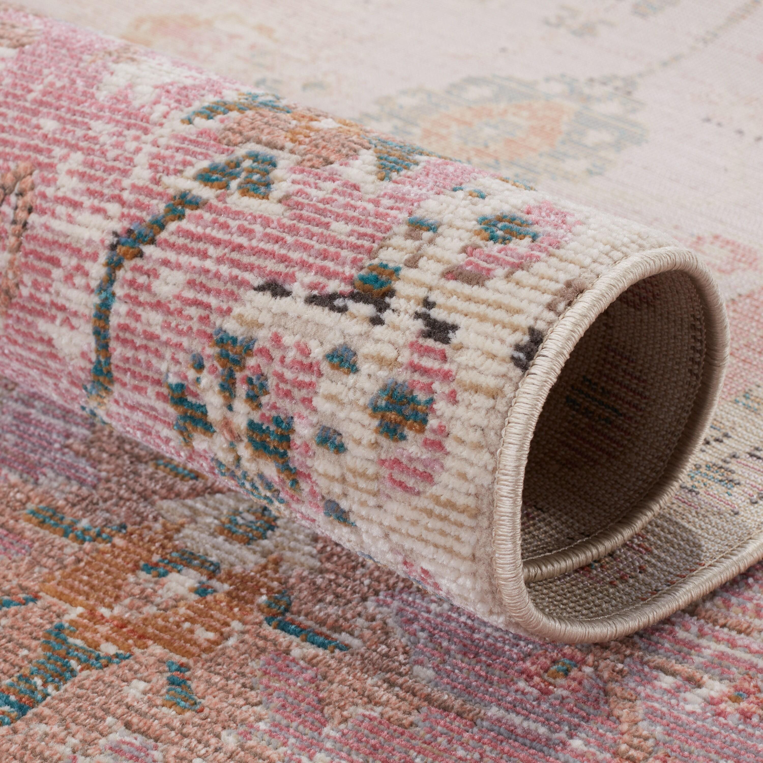 2'6"x4' Elva Indoor/Outdoor Oriental Area Rug Purple/Gold - Jaipur Living: Mid-Century Modern Floral, Weather-Resistant