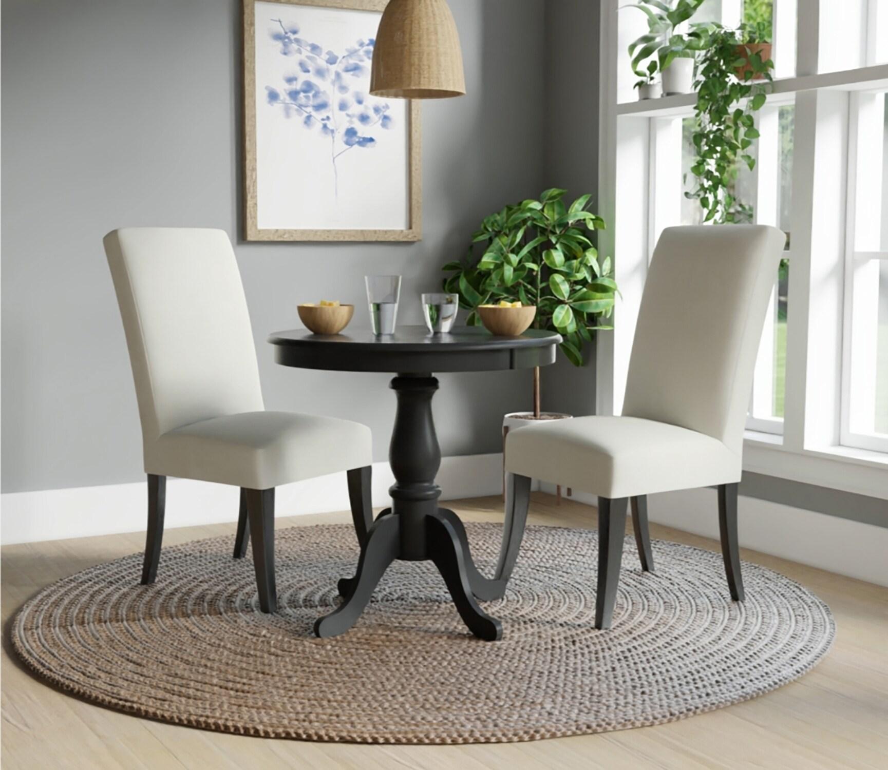 Carolina Living 30" Salem Round Pedestal Dining Table Black: Rubberwood, MDF, Non-Extension