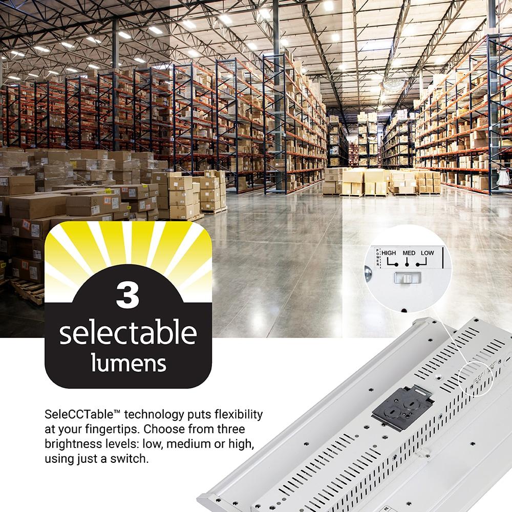 Metalux 14.17-in x 10.23-in 1 -Light 23984 -Lumen Adjustable Lumens 5000-K Switchable white LED High Bay Light