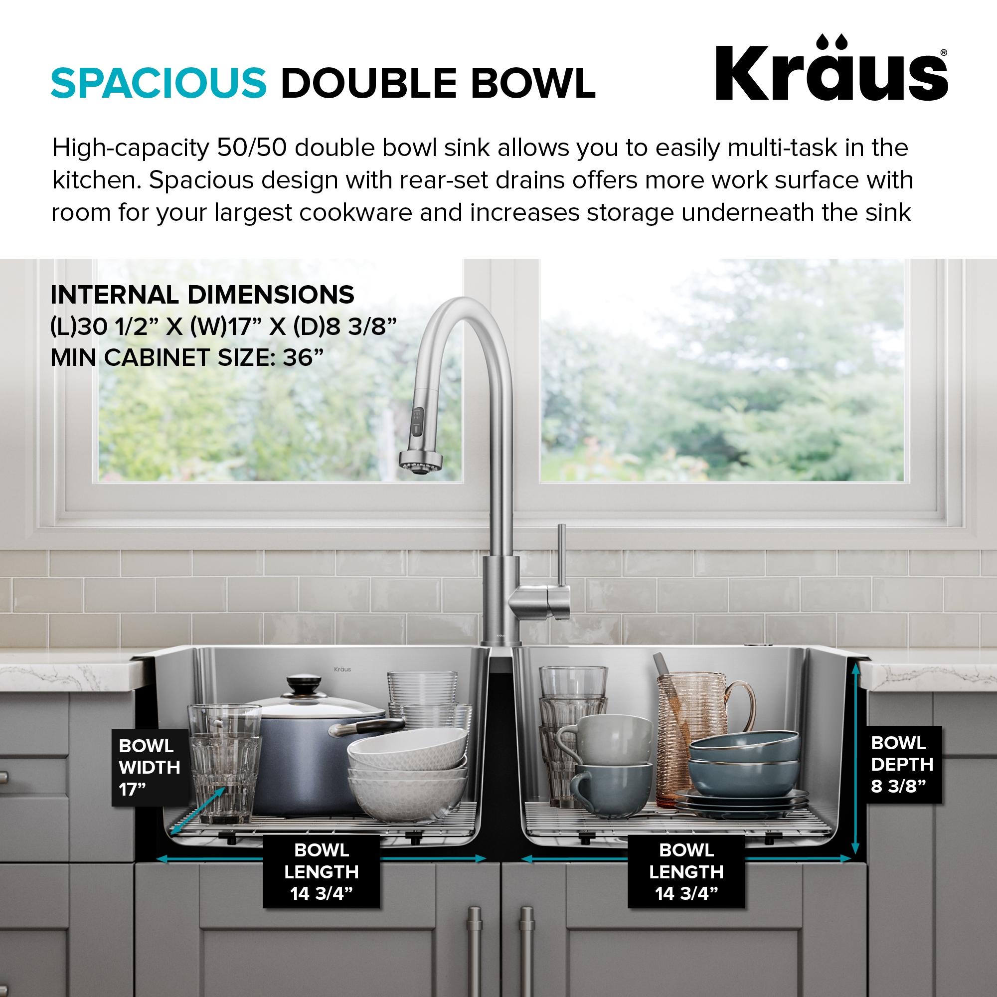 KRAUS Fairlane 18-Gauge Stainless Steel Kitchen Sink
