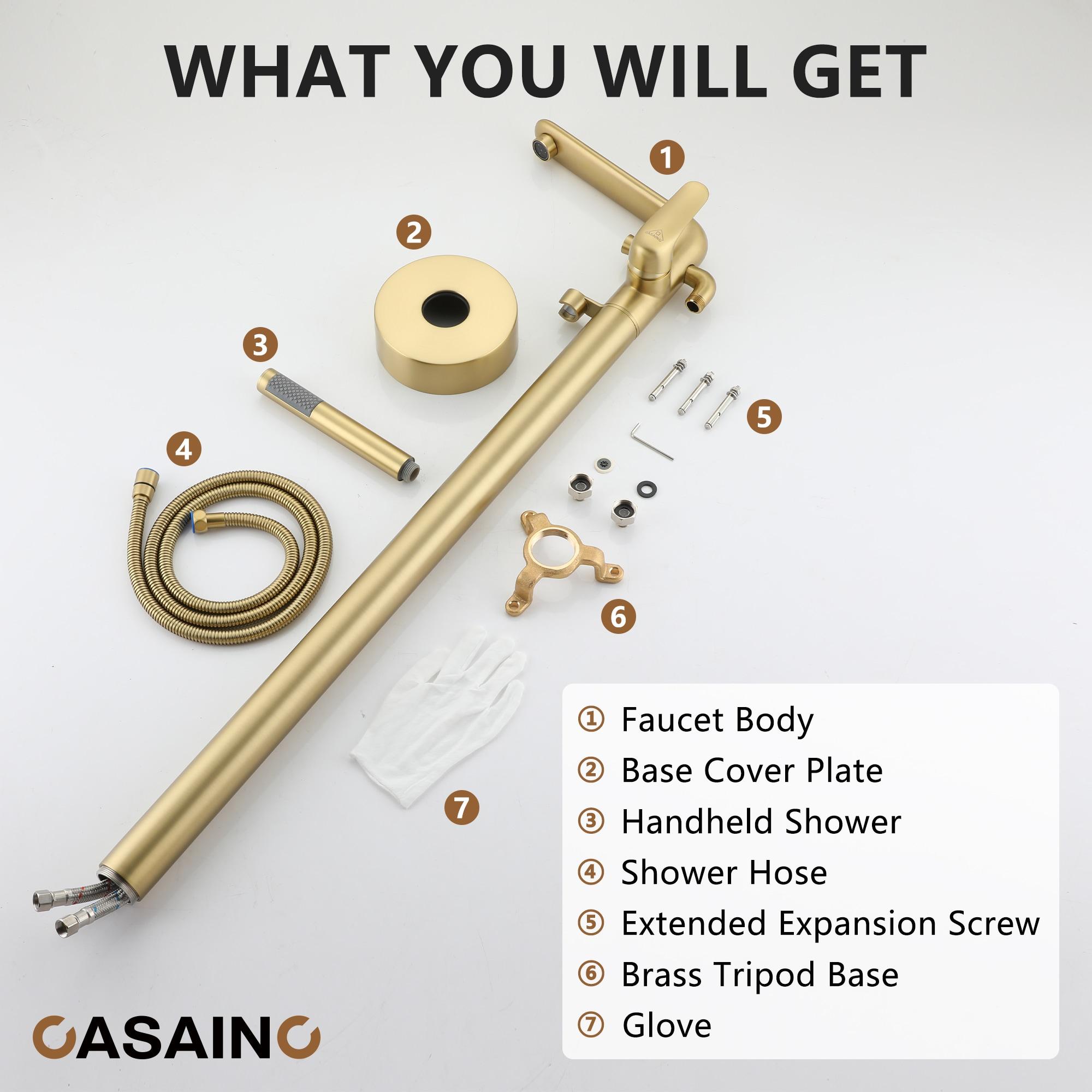 Single Handle Freestanding Bathtub Faucet with Diverter and Handshower
