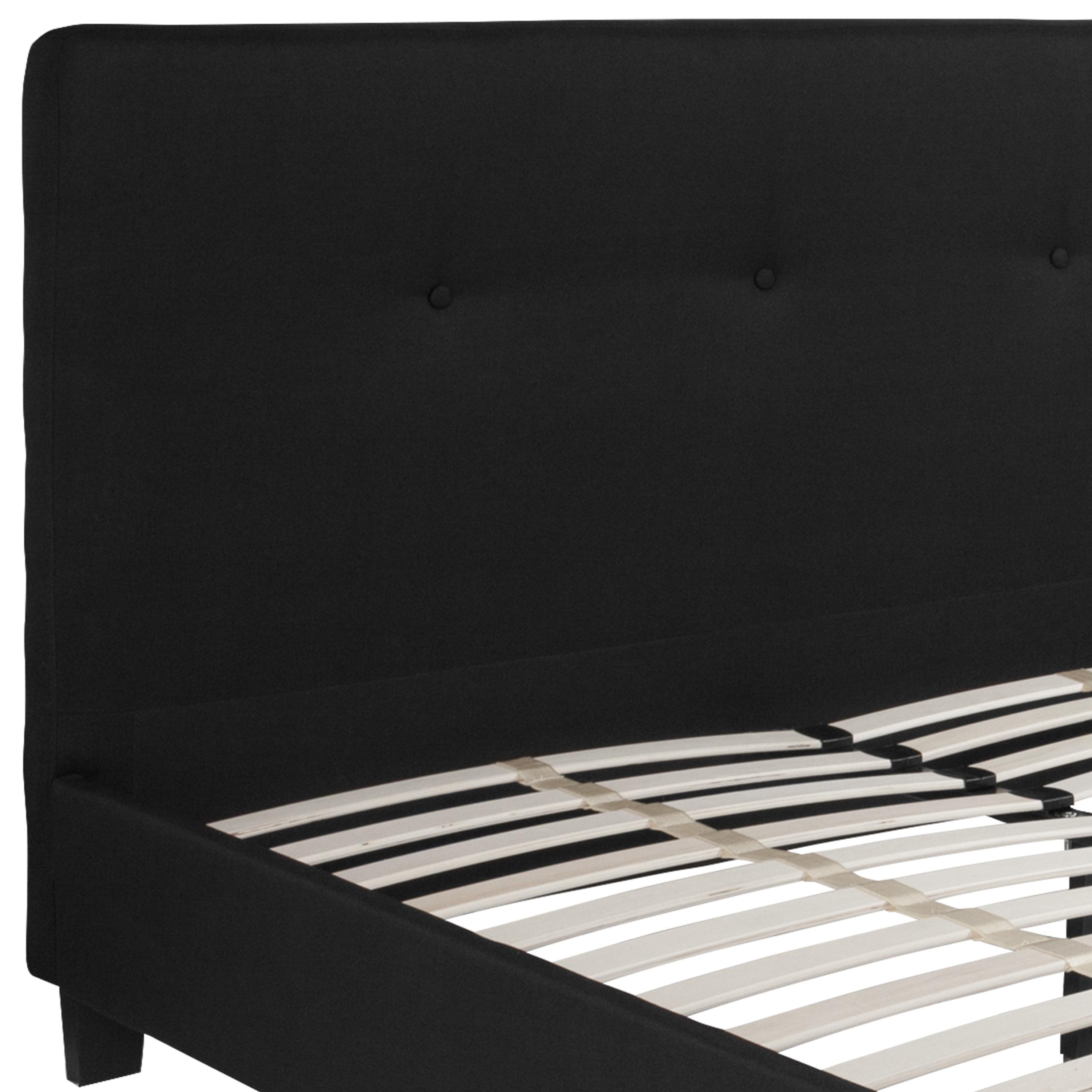 Flash Furniture Tribeca Queen Size Tufted Upholstered Platform Bed in Black Fabric