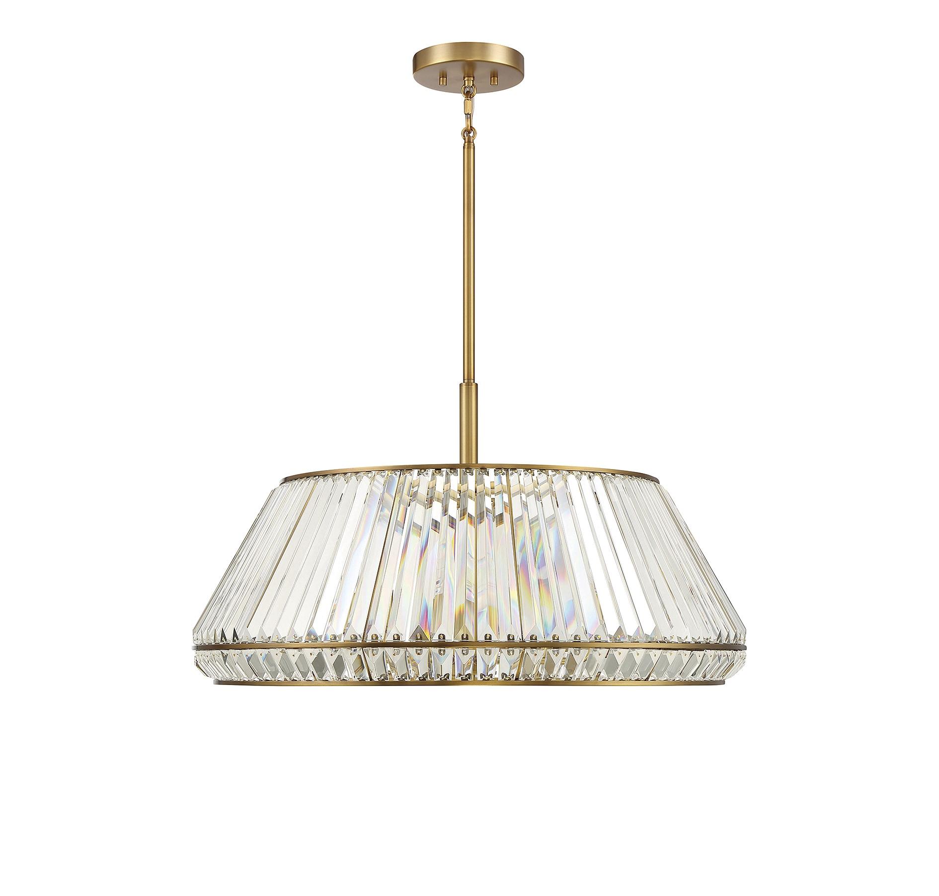 Pyramid 6-Light Pendant in Warm Brass