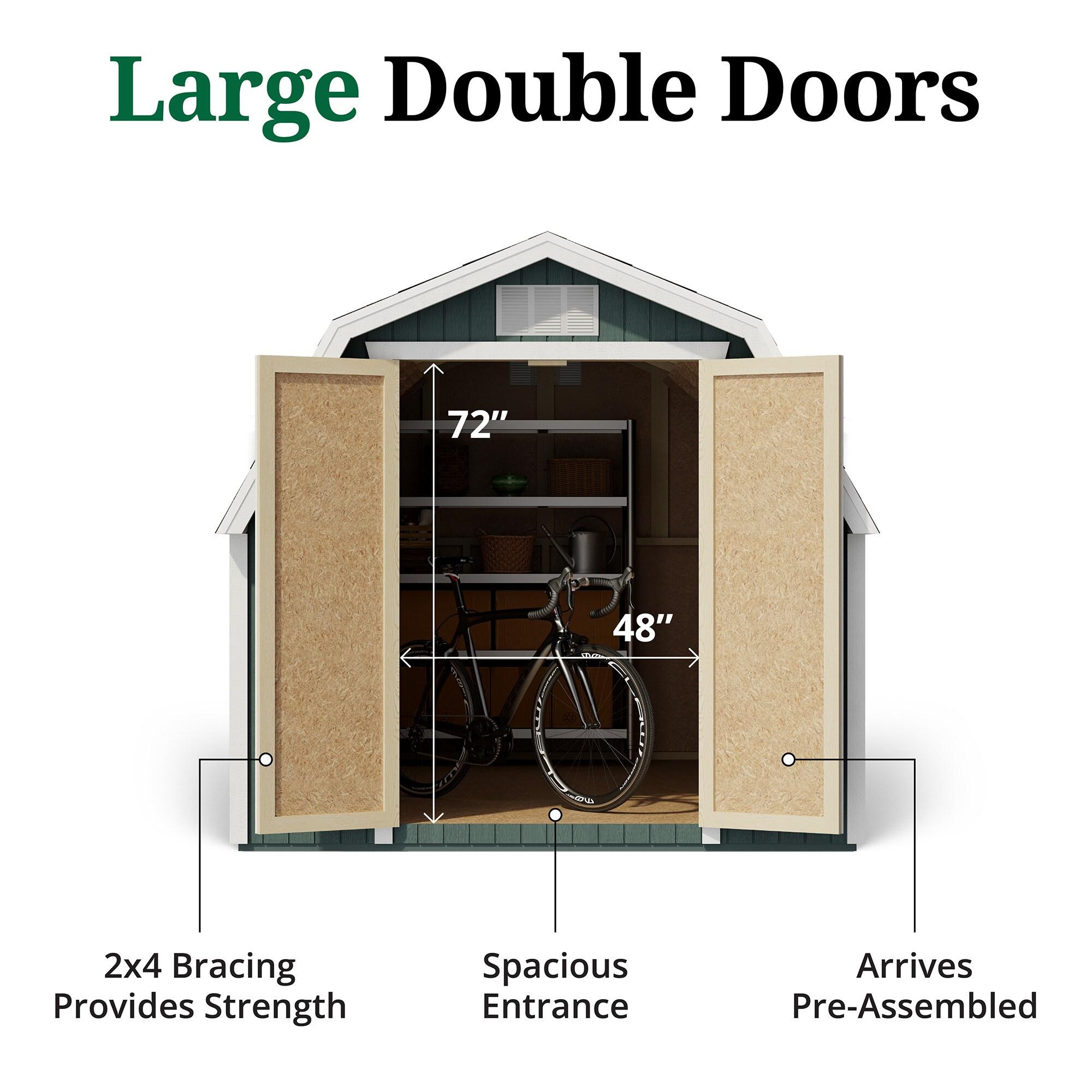 Little Cottage Co. 8x12 Classic Gambrel Barn with 4 ft. Sidewalls and Floor, Outdoor Wood Storage Shed Do-It-Yourself Precut Kit