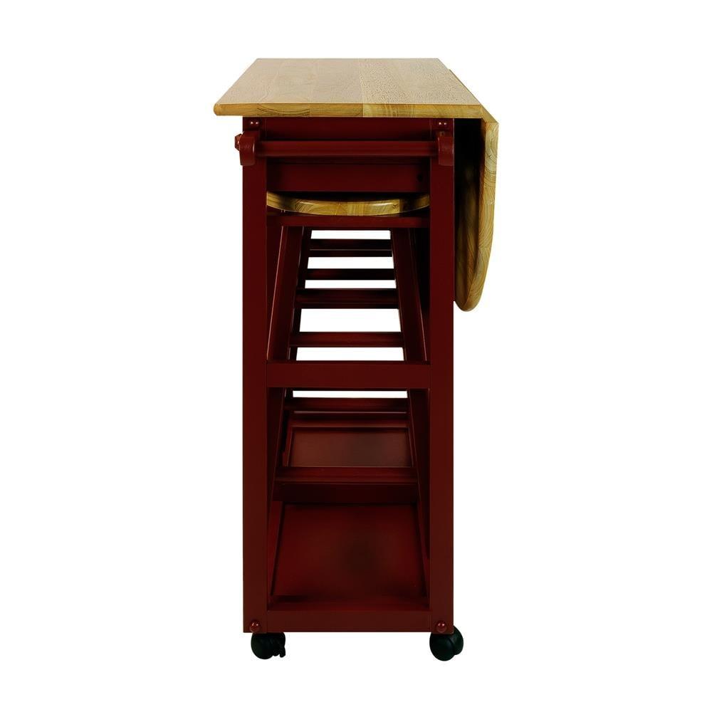 Casual Home Breakfast Cart with Drop-Leaf Table