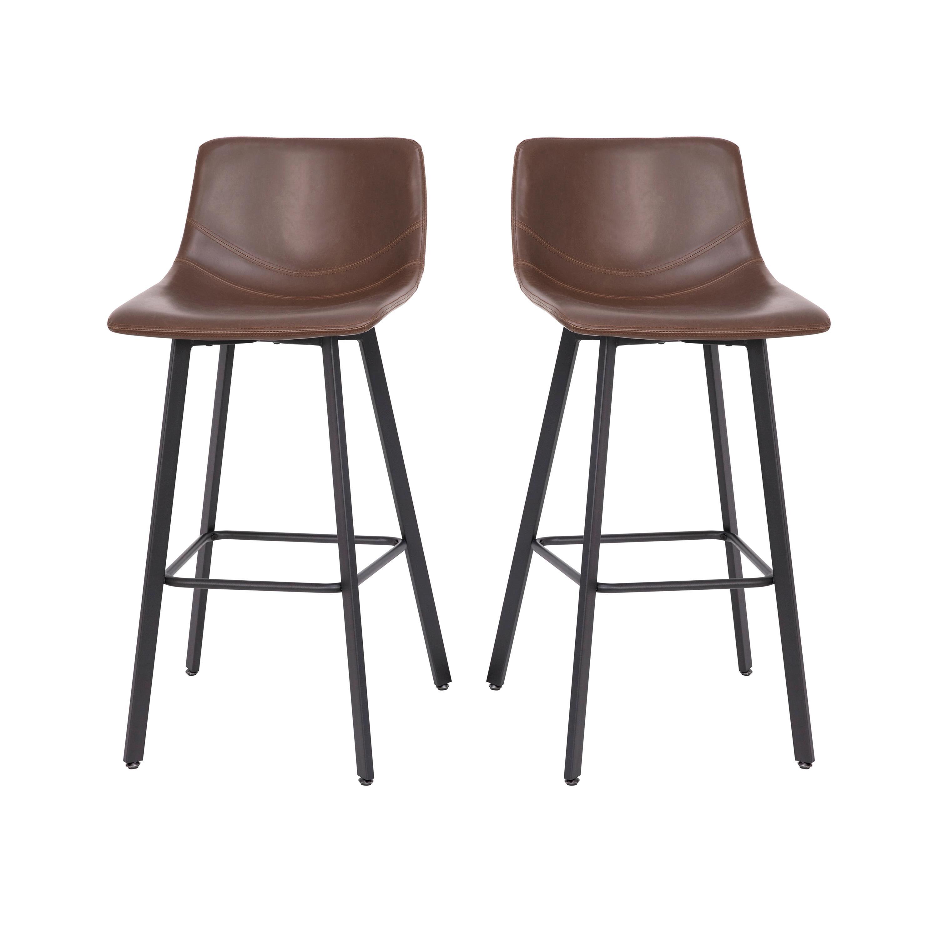 Brandy Upholstered Counter Stool with Metal Frame (Set of 2)