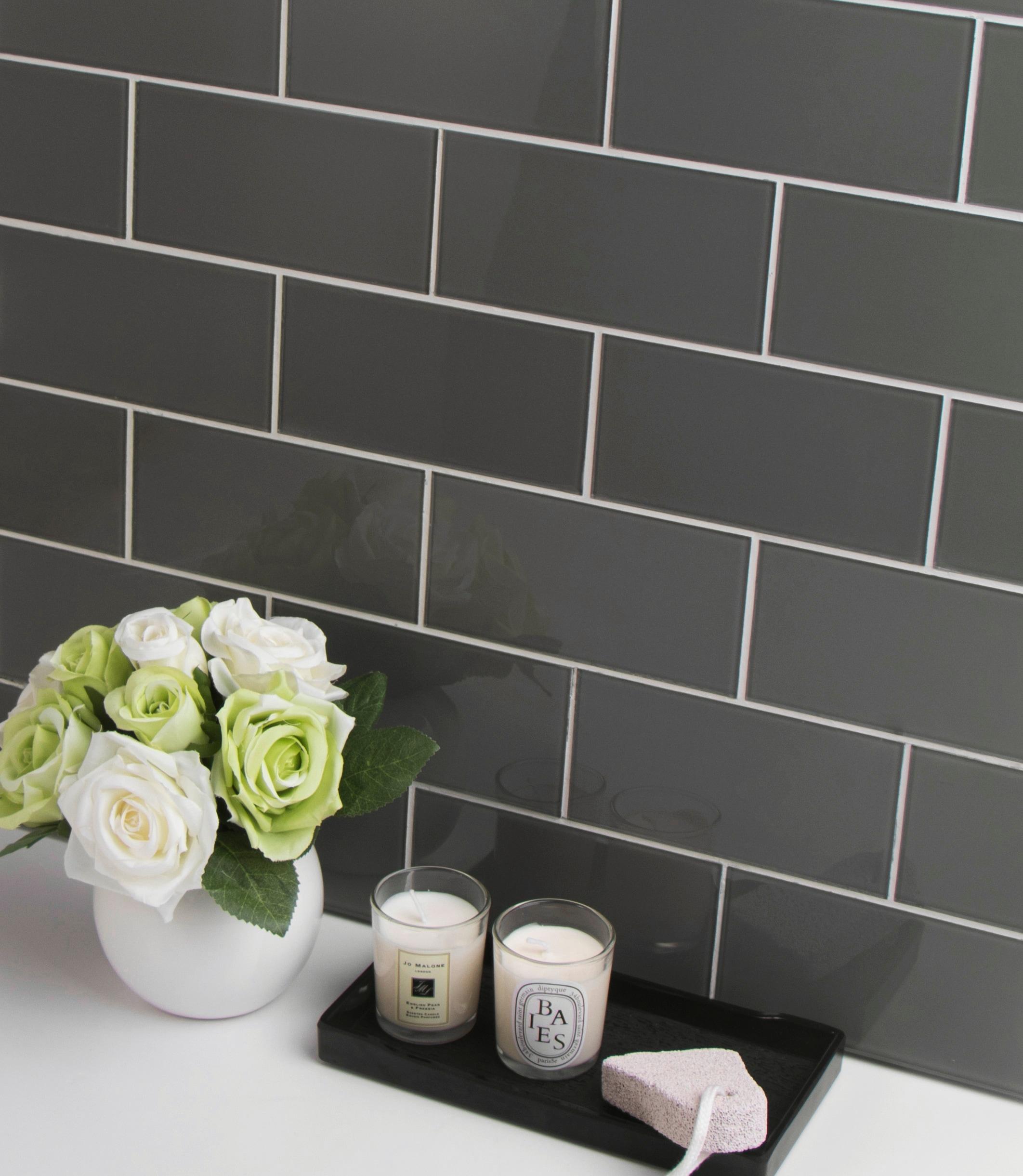 Premium 3" x 6" Straight Edge Glass Mosaic Subway Tile