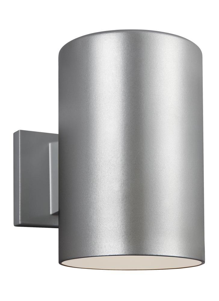 Modern Elegance Nickel Finish Outdoor Wall Lantern, Energy Star Rated