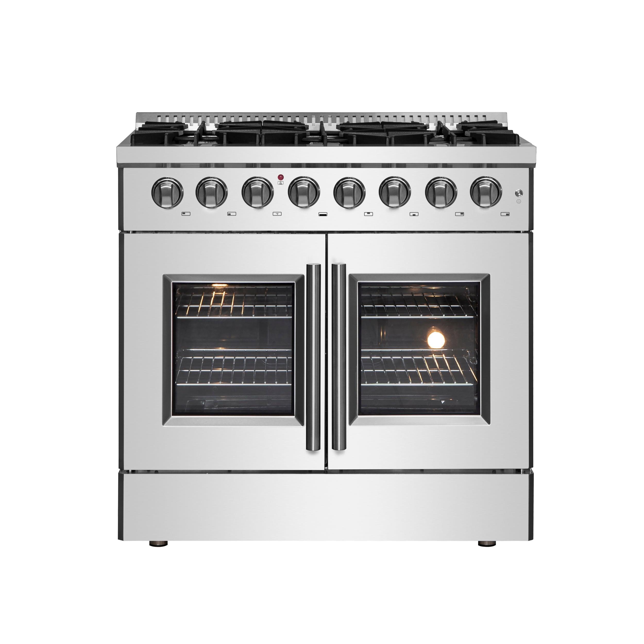 Galiano 36-inch French Door Dual Fuel Range All Stainless Steel with 6 Sealed Burners, 5.36 cu.ft.