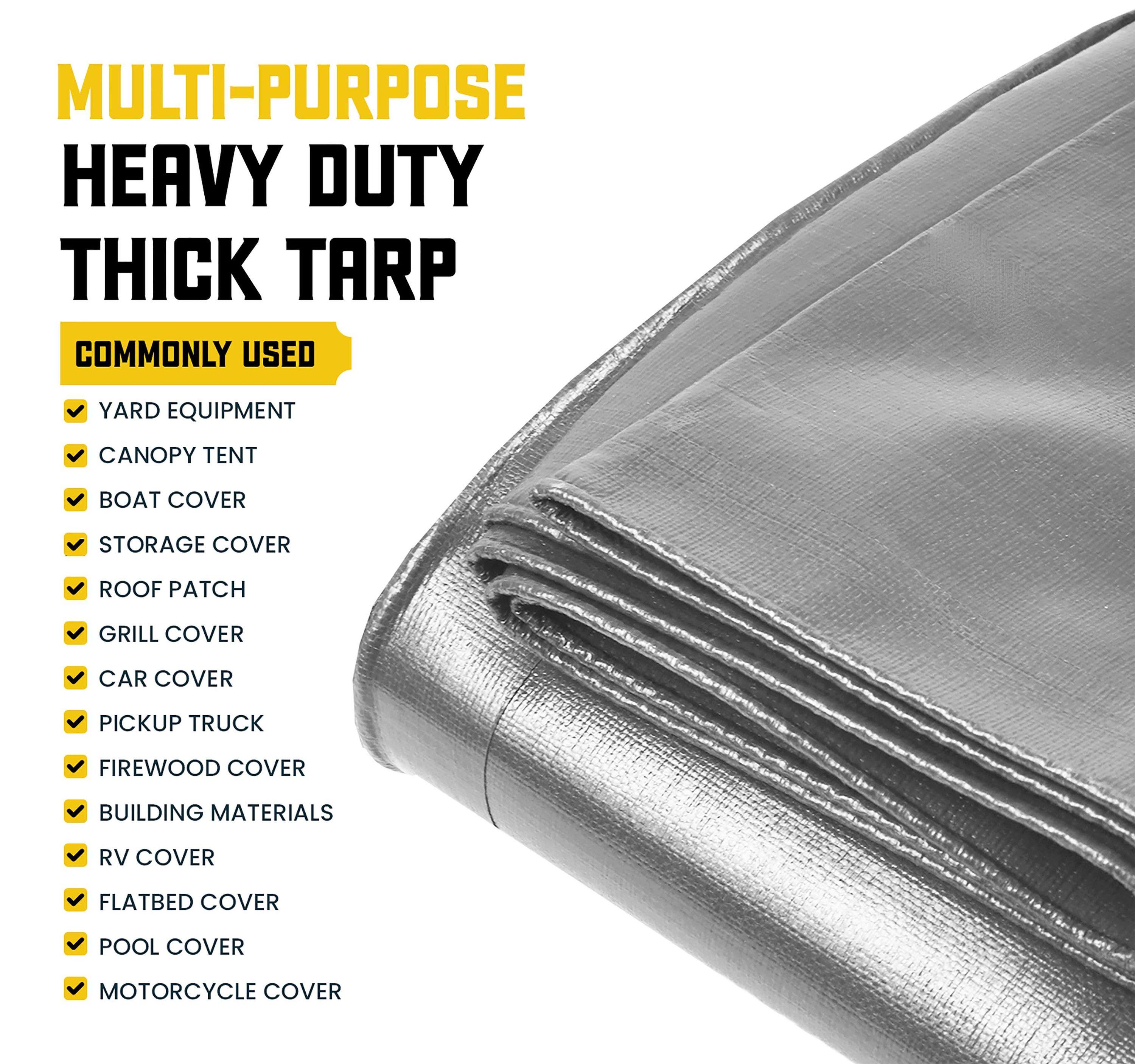 Core Tarps 18 ft. x 24 ft. 5 Mil Heavy Duty Polyethylene Tarp, Waterproof, UV Resistant
