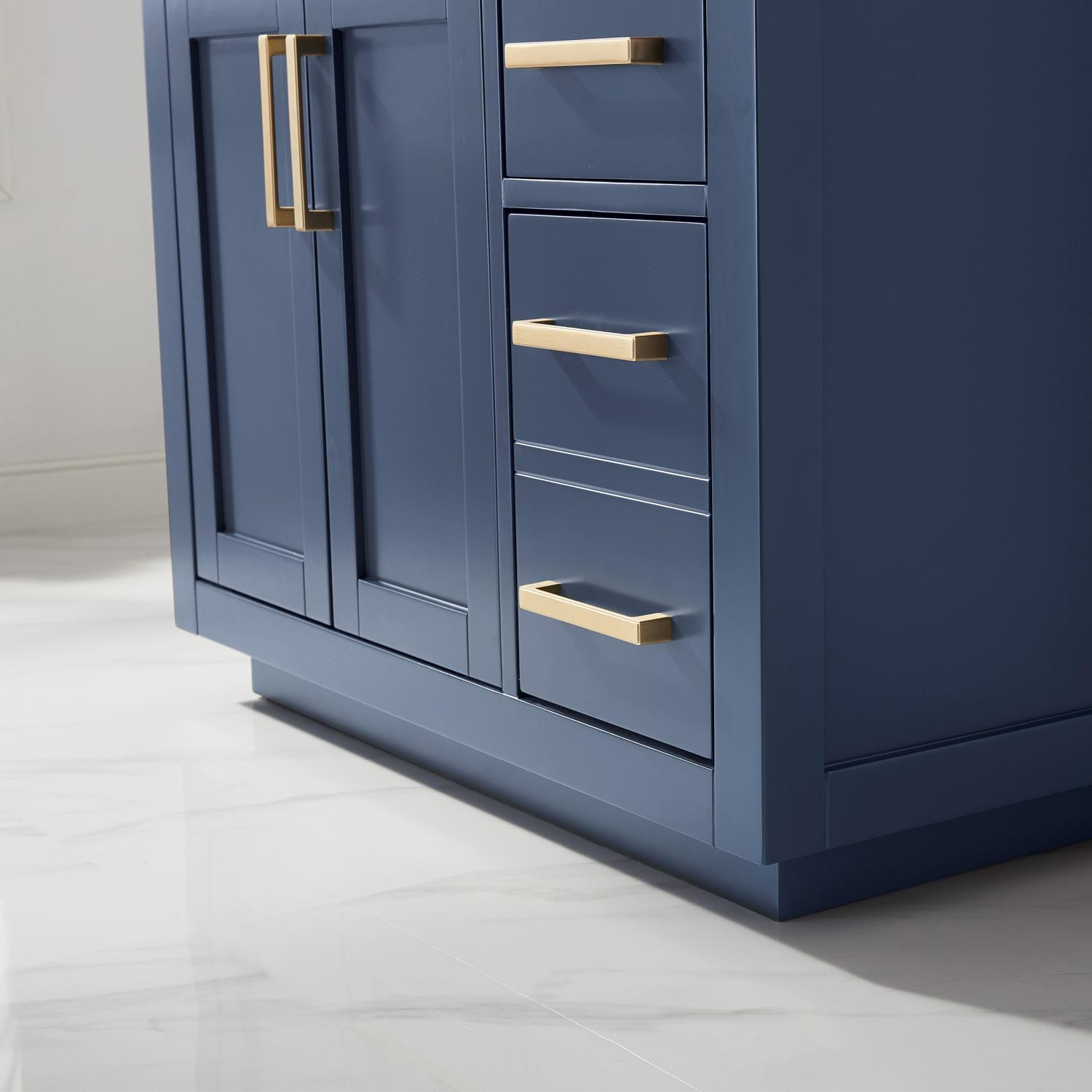Ivy 36" Marble Countertop Single Vanity w/o Mirror Royal Blue