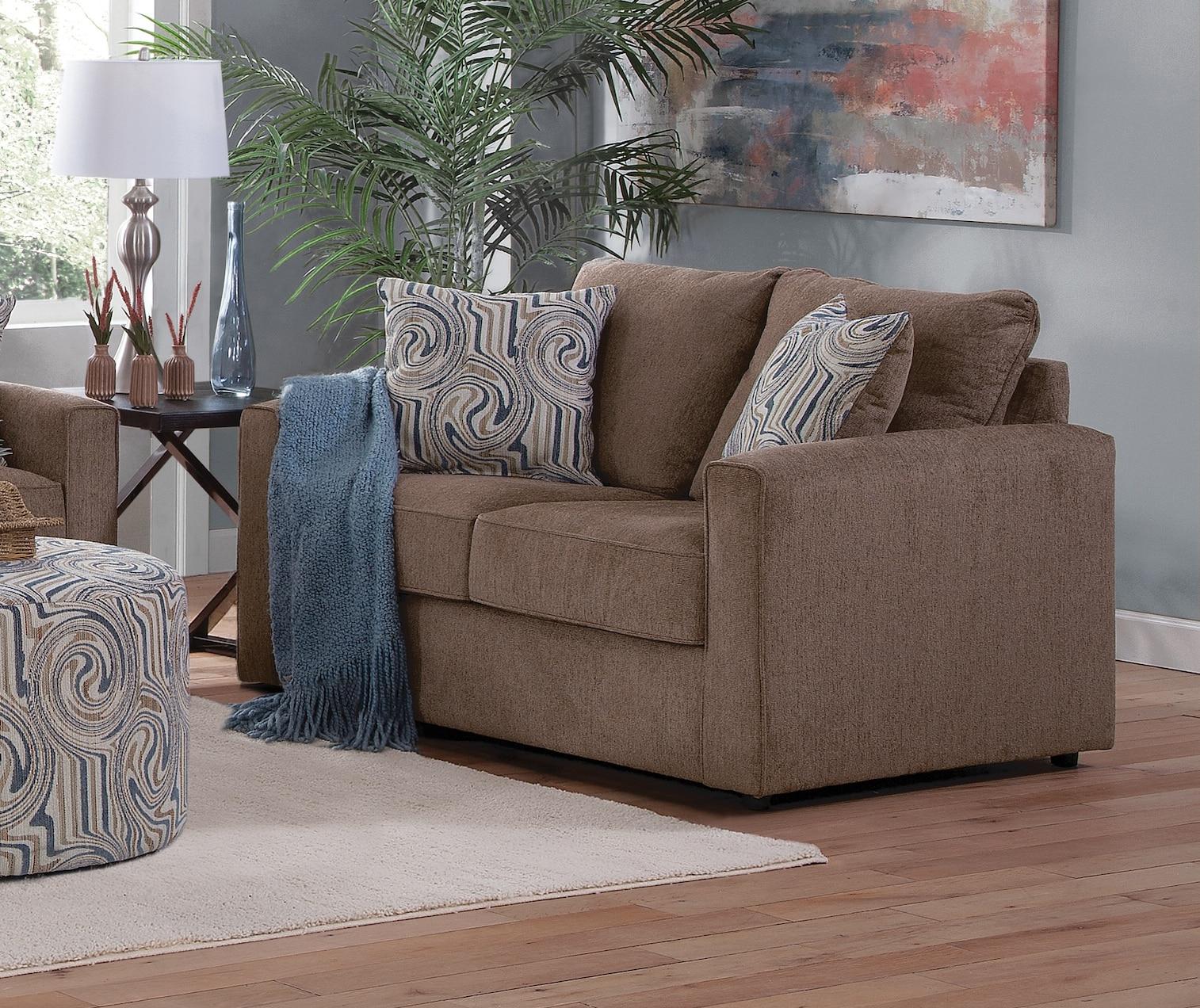 American Furniture Classics Delilah Model 8-020-A441V2 Loveseat with 2 Throw Pillows for Indoor Use