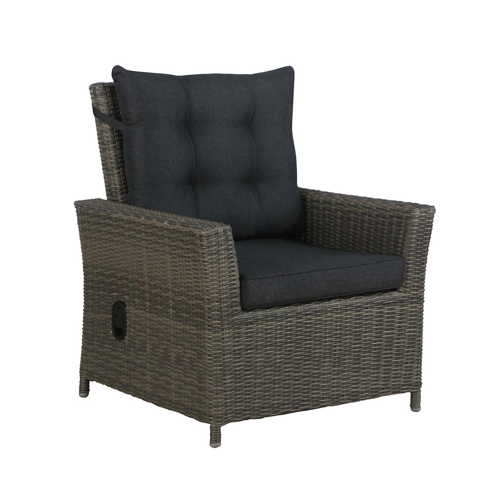 2pc Asti Wicker Outdoor Recliner & 15" Ottoman Patio Seating Set - Gray - Alaterre Furniture: All-Weather, No Assembly Required