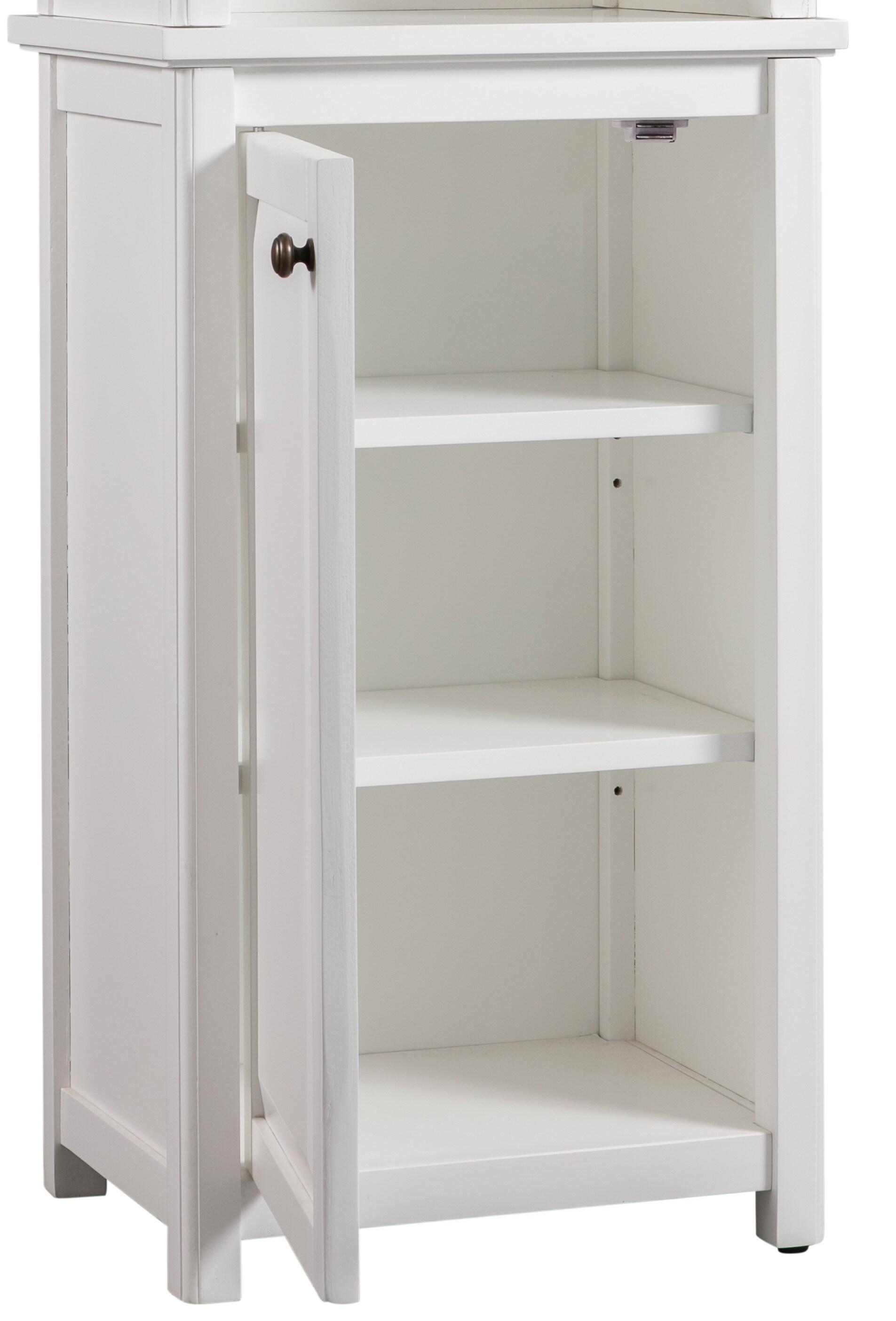 Dorset Bathroom Storage Tower with Open Upper Shelves and Lower Cabinet - Alaterre Furniture