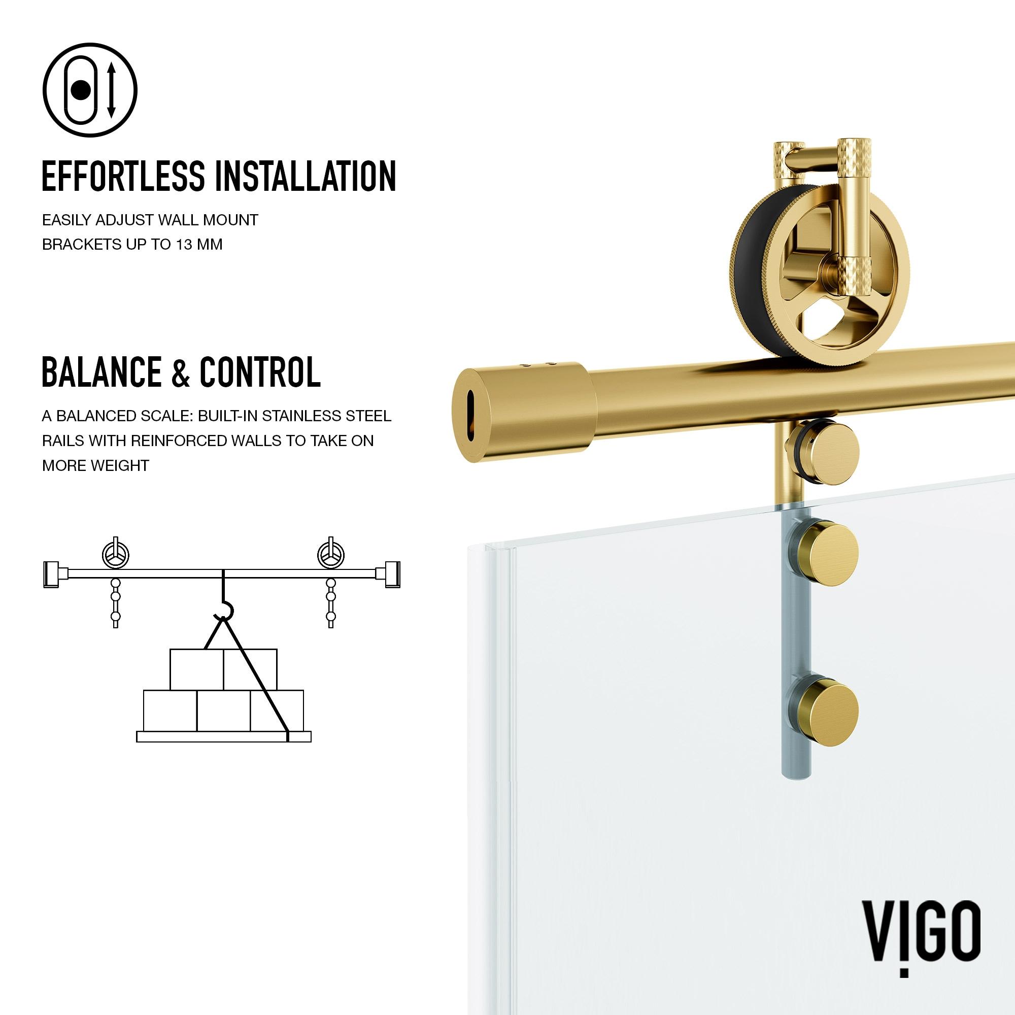 Hamilton 56-60" W x 68" H Sliding Frameless Tub Door with 3/8" Clear Glass