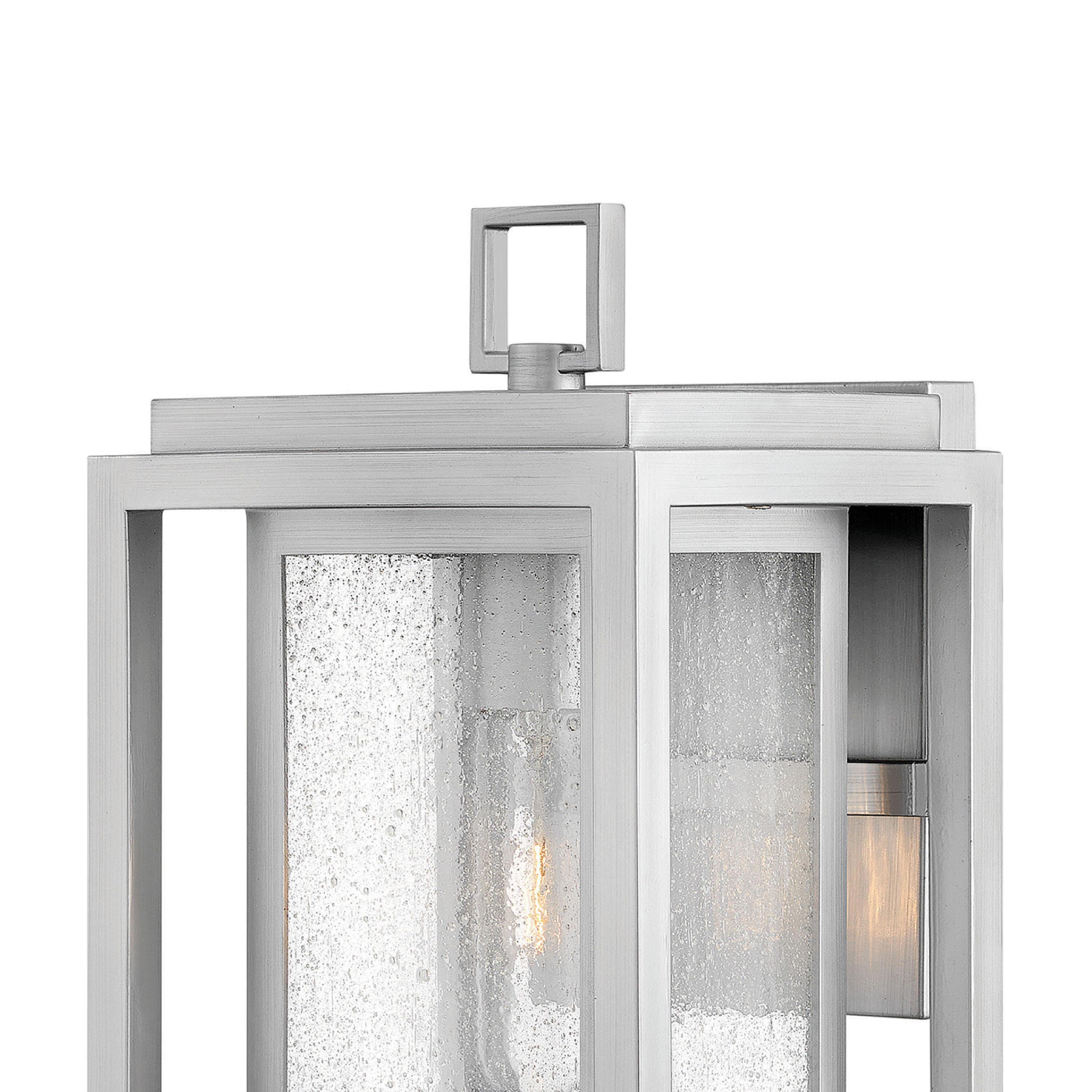 Satin Nickel 12-Inch Outdoor Wall Sconce with Clear Seedy Glass