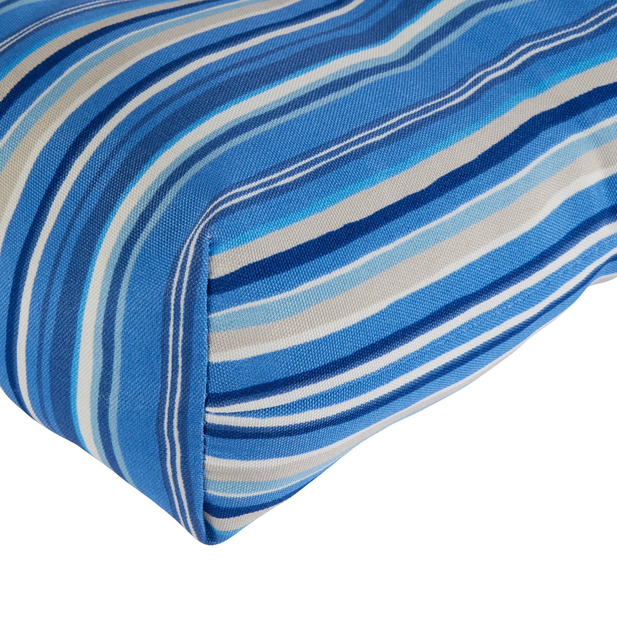 Greendale Home Fashions Sapphire Stripe 51 x 18 in. Outdoor Reversible Tufted Bench Cushion