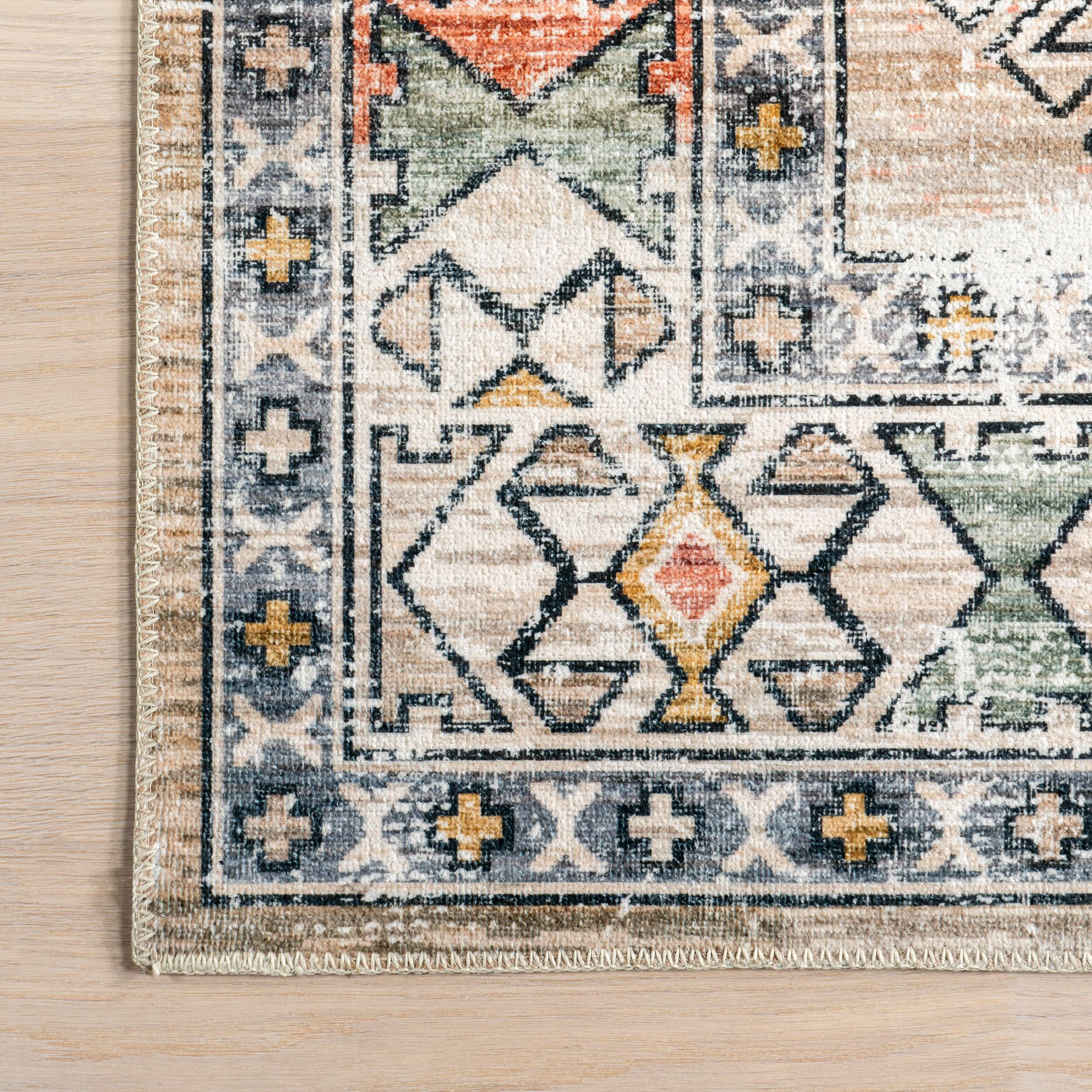 Nuloom Mae Medallion 2x3 Machine Washable Accent Indoor Area Rug for Living Room Bedroom Dining Room Entryway Kitchen, Peach/Ivory