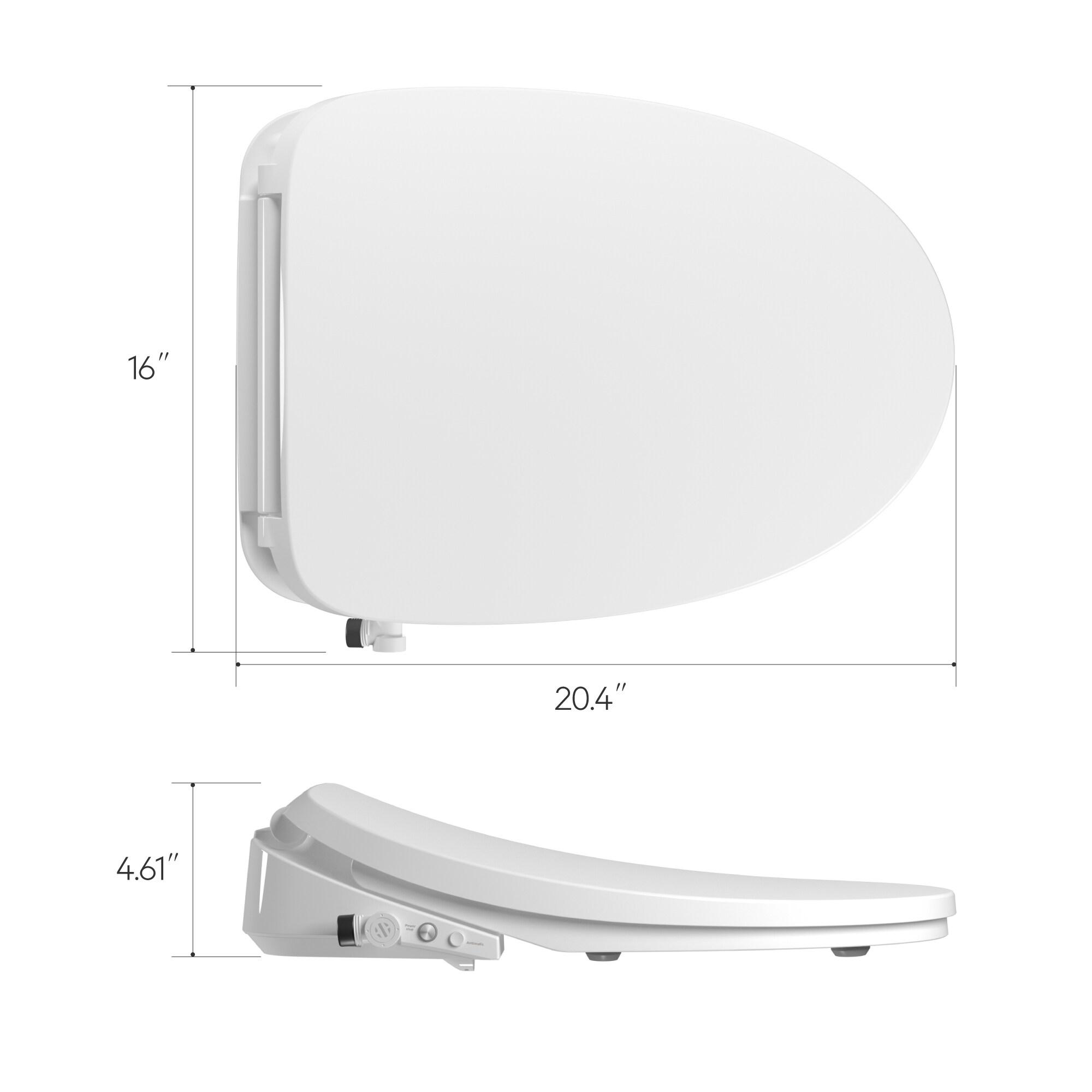 Smart Bidet White Elongated Soft Close Heated Bidet Toilet Seat