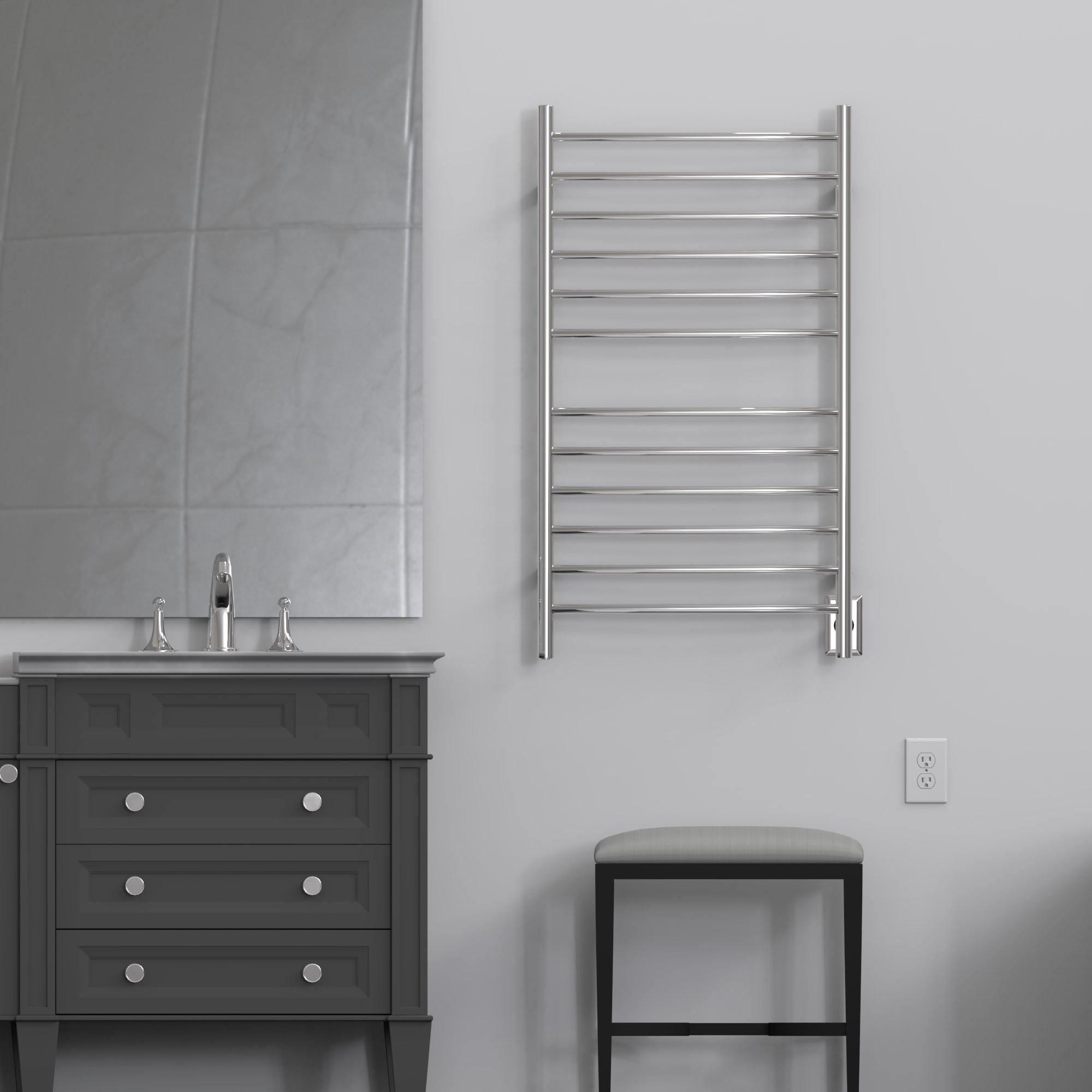 Radiant Large Curved Towel Warmer Hybrid Hardwired or Plug in