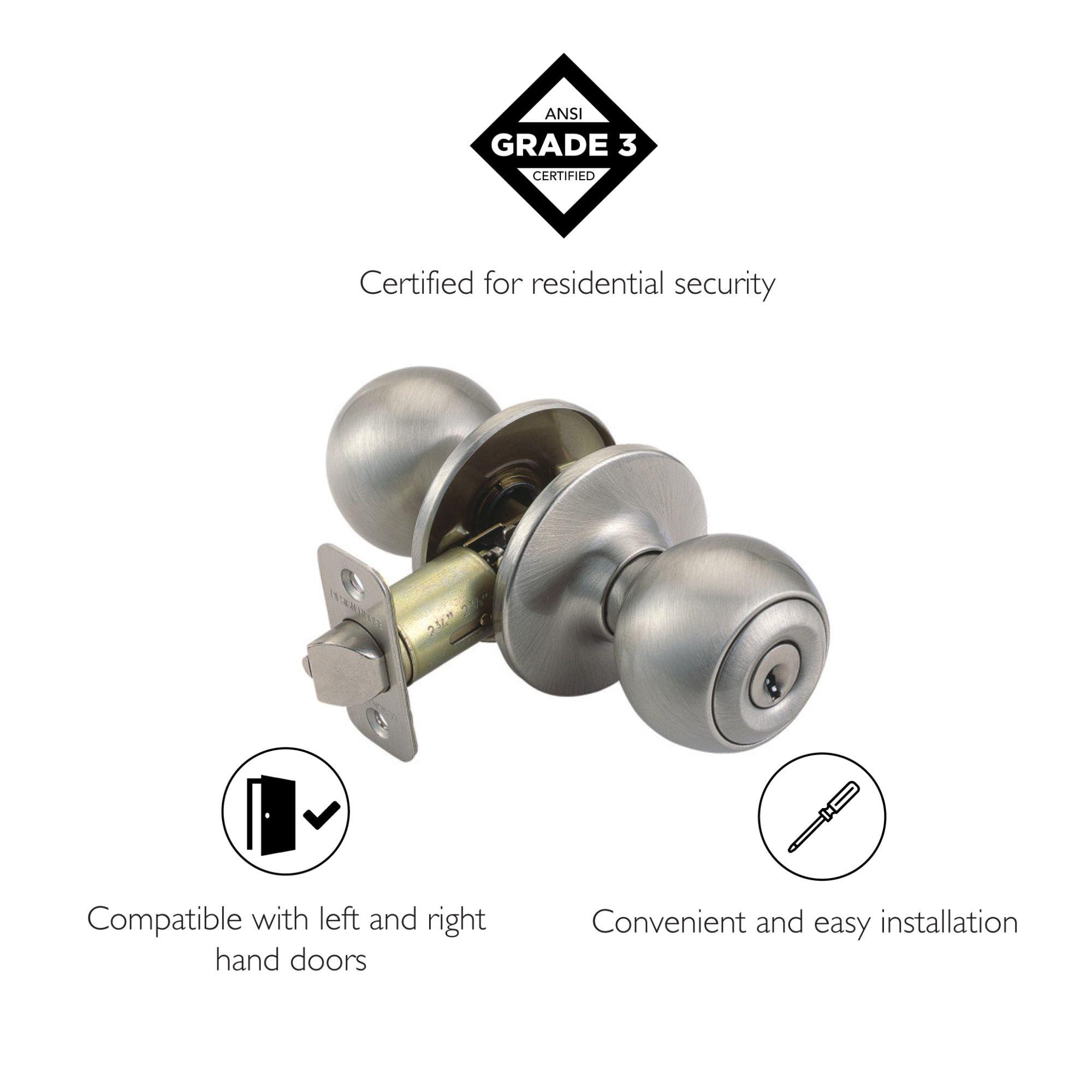 Ball Keyed Entry Door Knob