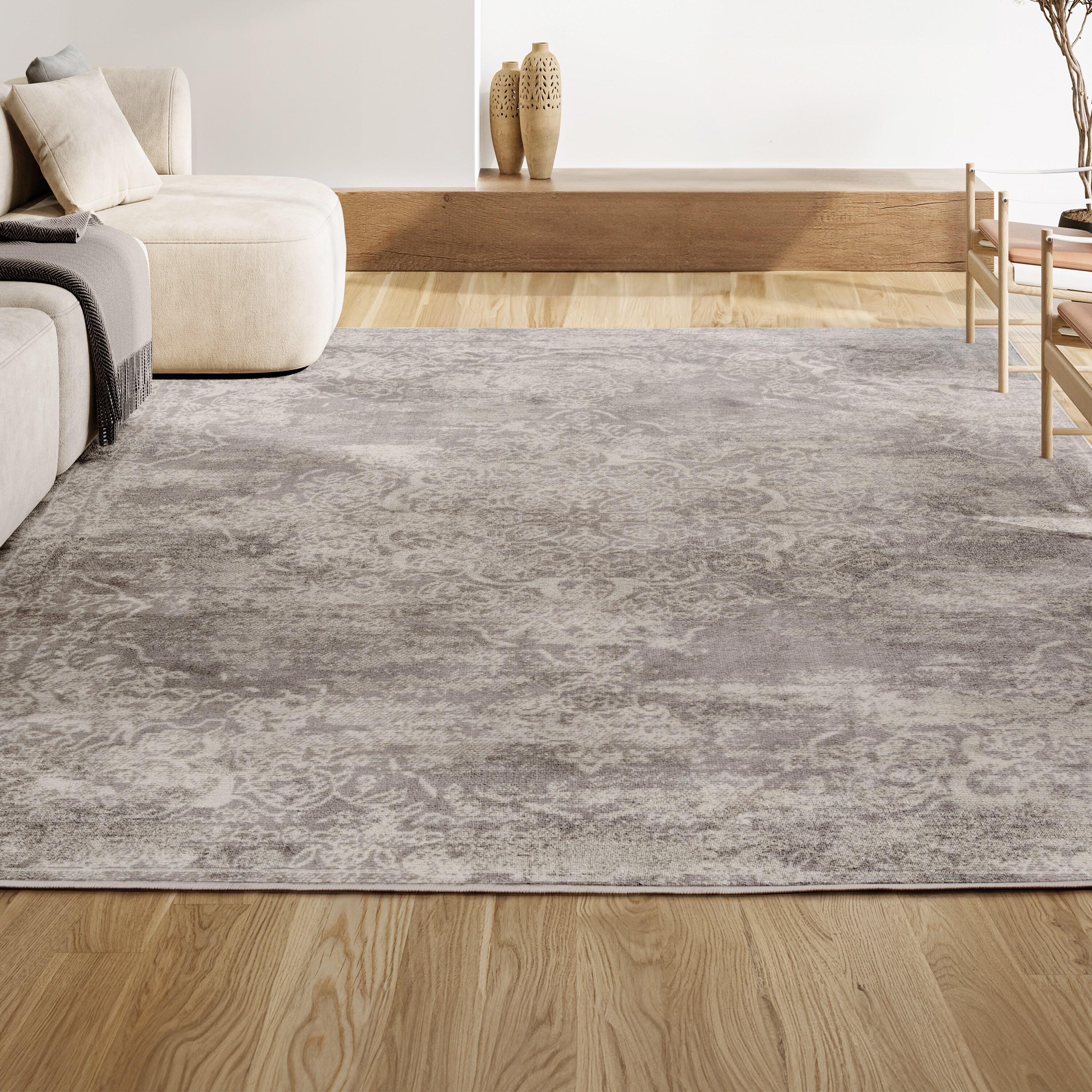 3'x5' Alhambra Ornate Medallion Modern Area Rug, Ivory - JONATHAN Y