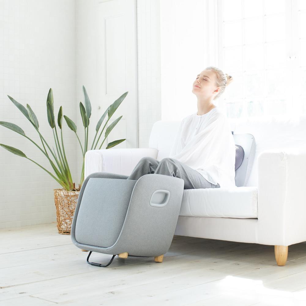 Synca Wellness Upholstered Heated Massage Chair with Ottoman