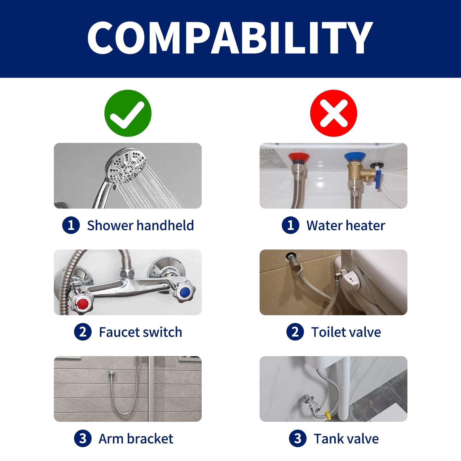 71 in. (5.9 ft.) Stainless Steel Replacement Shower Hose For Hand Held Shower Heads with Brass Insert In Brushed Nickel