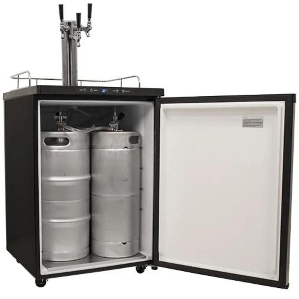 Edgestar Kc3000trip 24" Wide Triple Tap Kegerator - Black