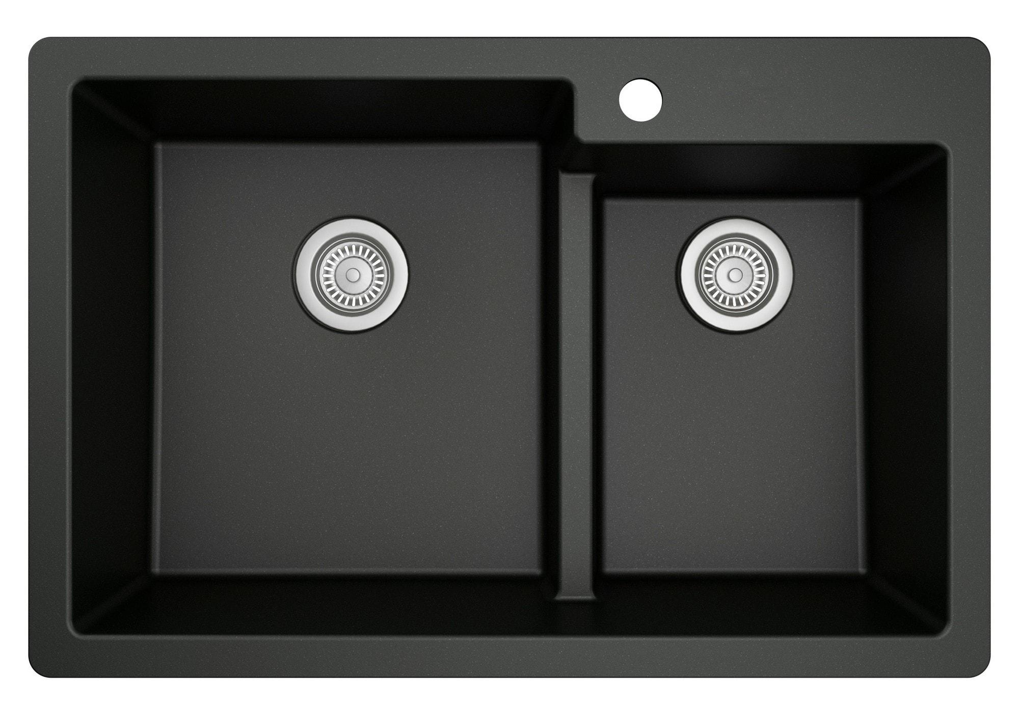 Karran Quartz 33'' X 22'' 60/40 Double Bowl Drop-in Kitchen Sink