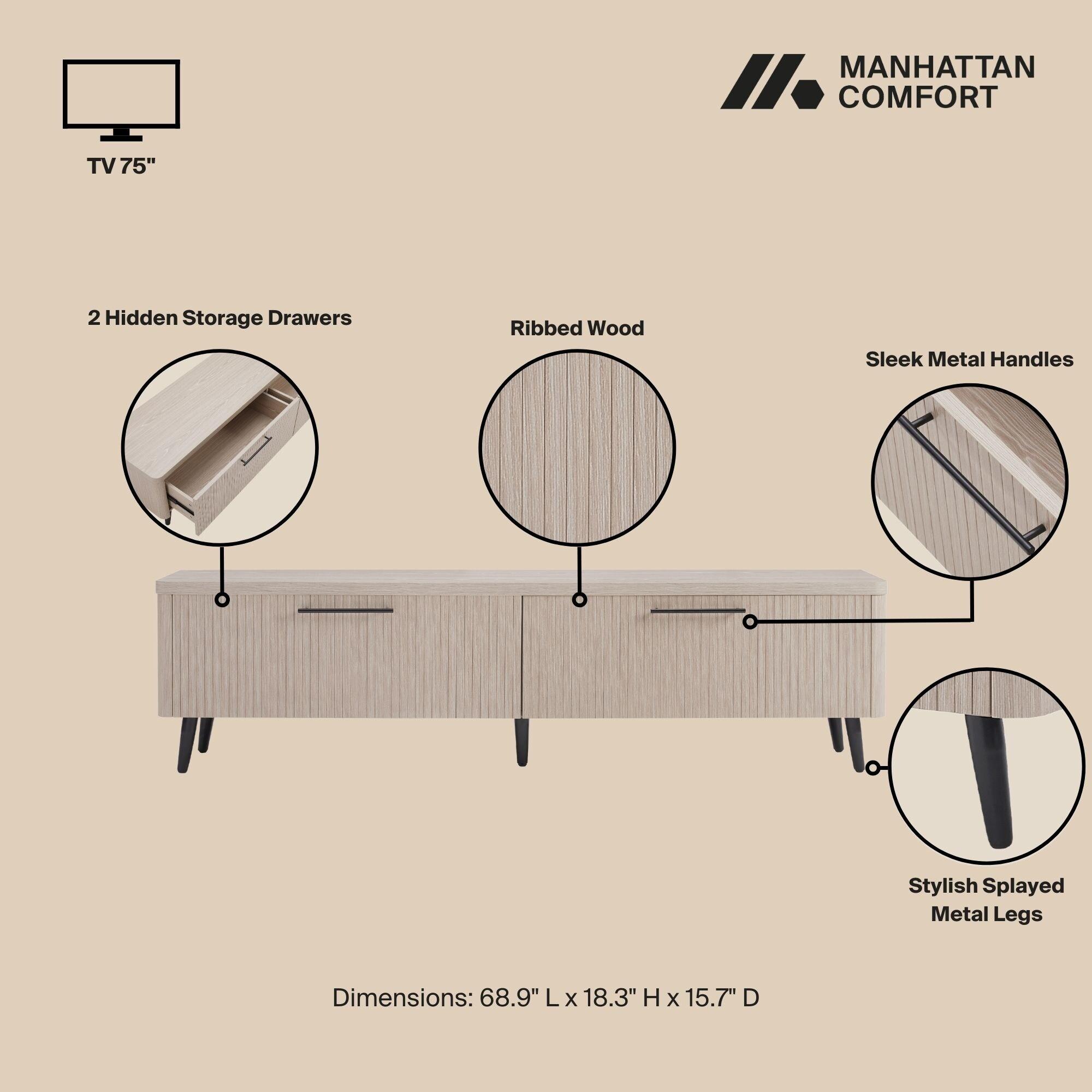 Manhattan Comfort Jodie 68.9" Mid-Century Modern TV Stand