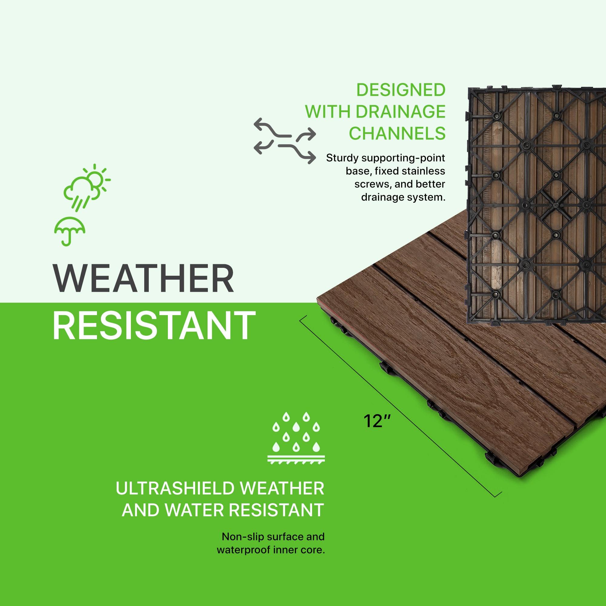UltraShield Naturale Composite 12" x 12" Interlocking Deck Tile