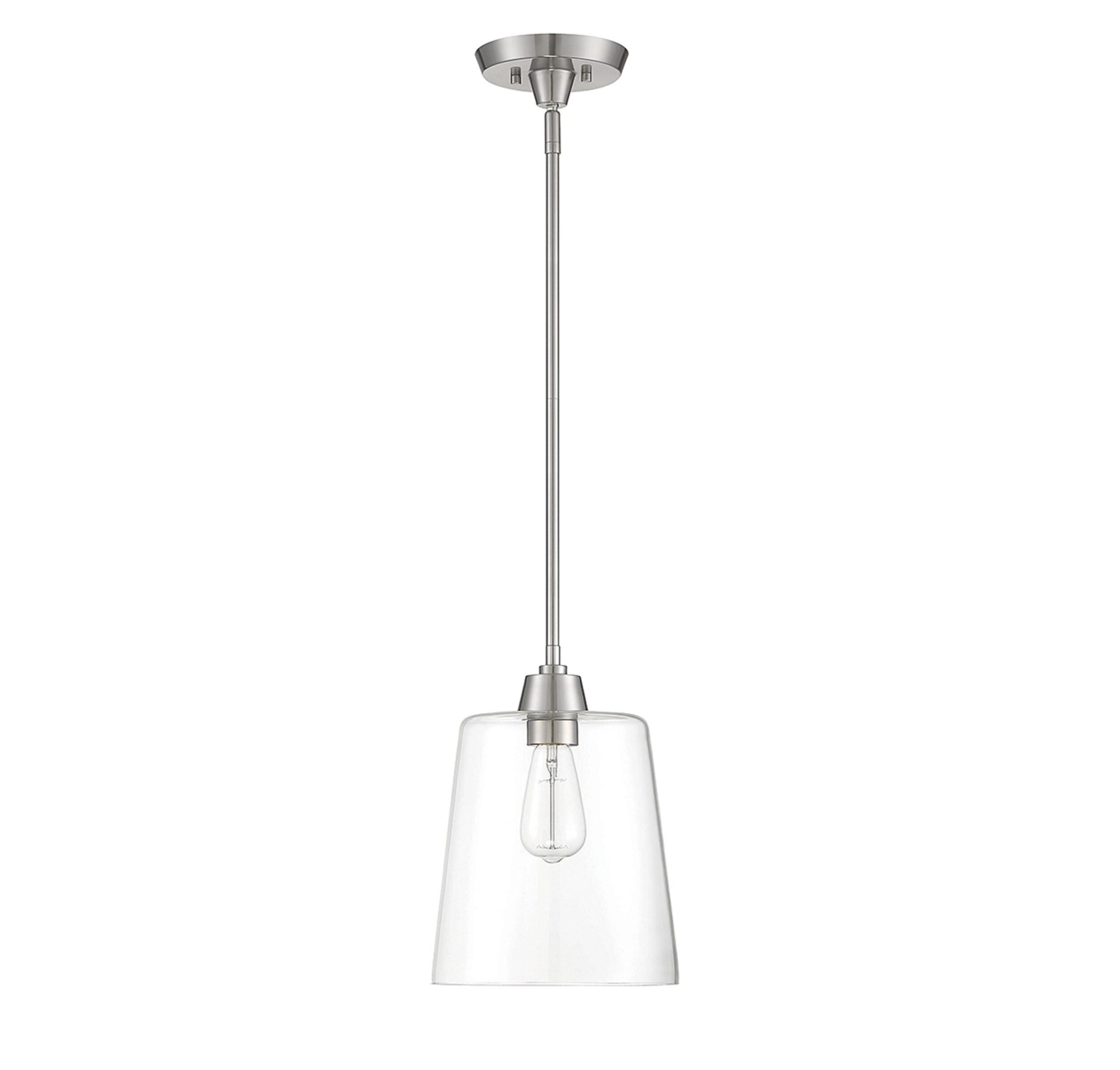 Templeton Brushed Nickel 11.5" Pendant Light with Clear Glass Shade