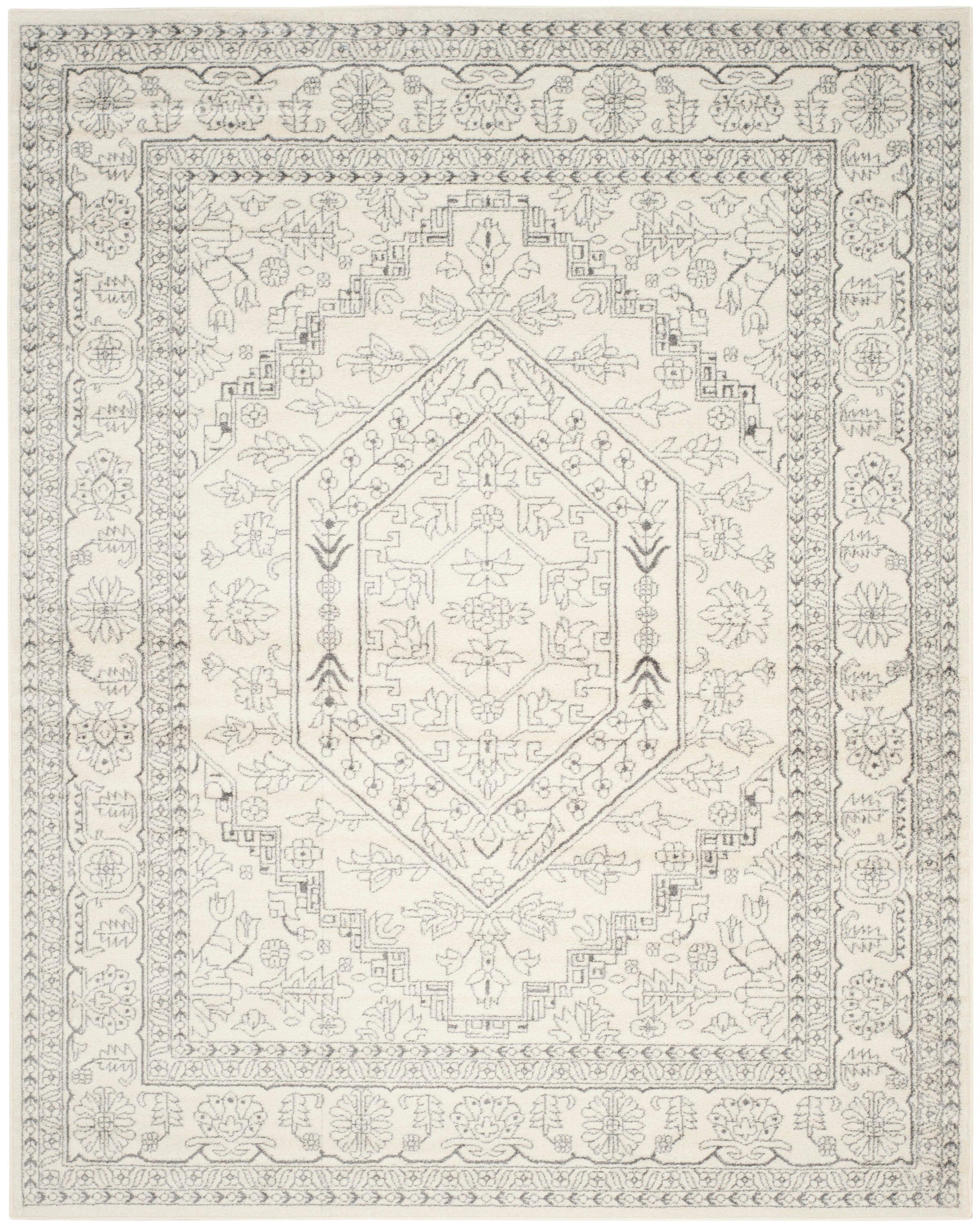 Adirondack ADR108 Power Loomed Area Rug - Ivory/Silver - 8'9"x11'9" - Safavieh.