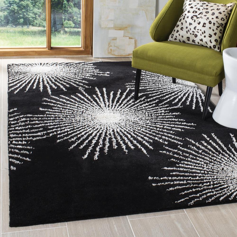 Soho SOH712 Hand Tufted Indoor Area Rug - Black/White - 6'x6' - Safavieh.