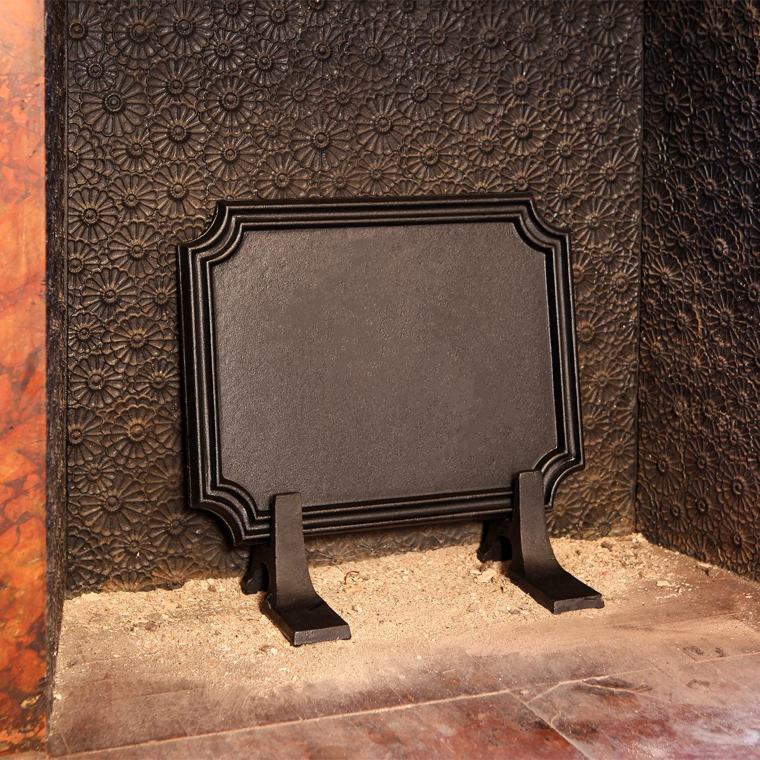 Black Cast Iron Plain Fireplace Fireback