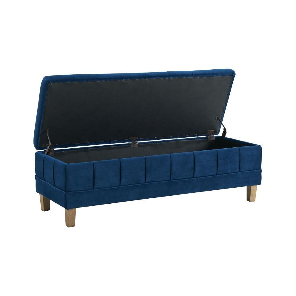 Jude Tufted Storage Ottoman Cobalt - Picket House Furnishings: Upholstered Bench with Lid, Modern Style