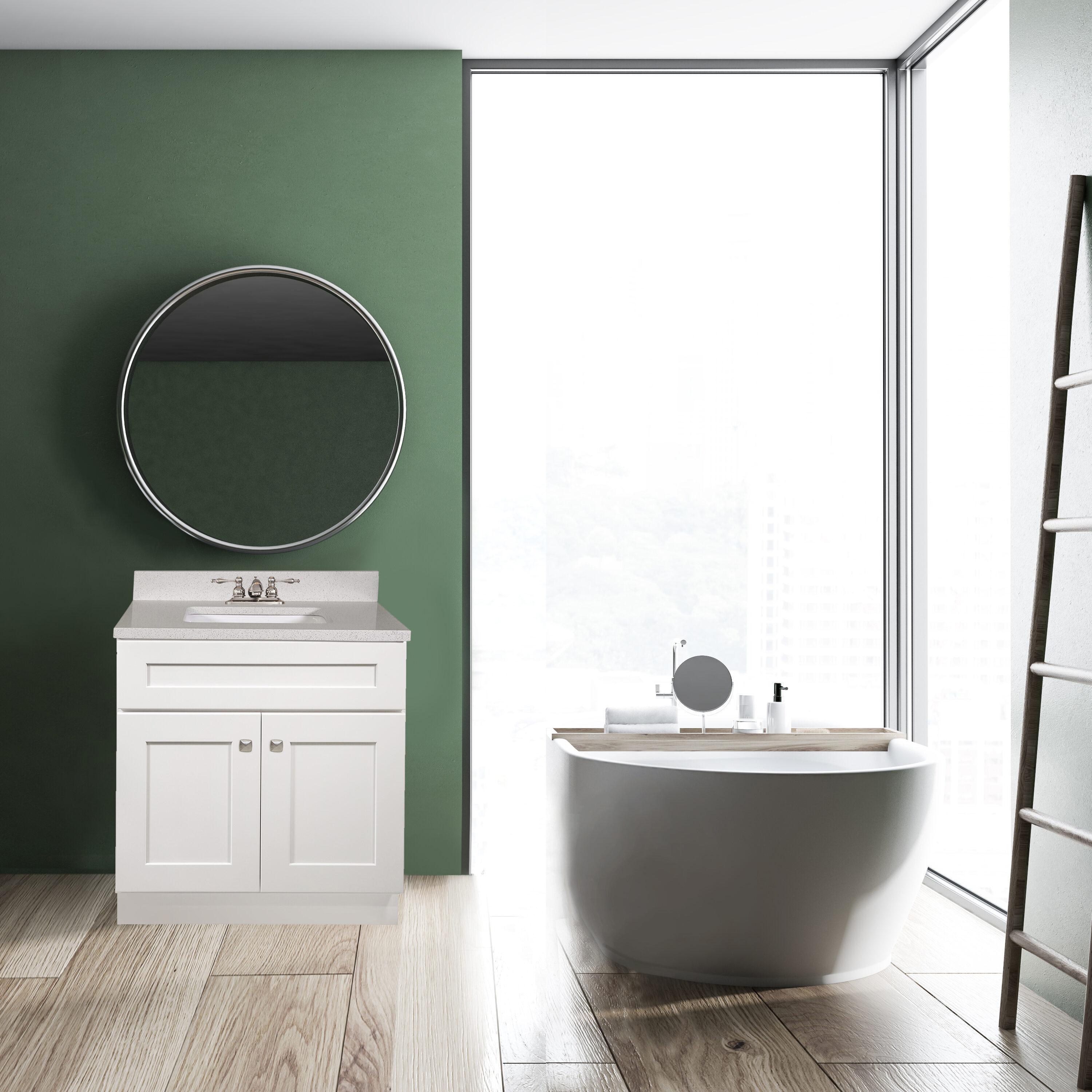 Design House Brookings 30 Inch Bathroom Vanity, Ready to Assemble, Solid Wood, Sherwin Williams – Design House, 587089