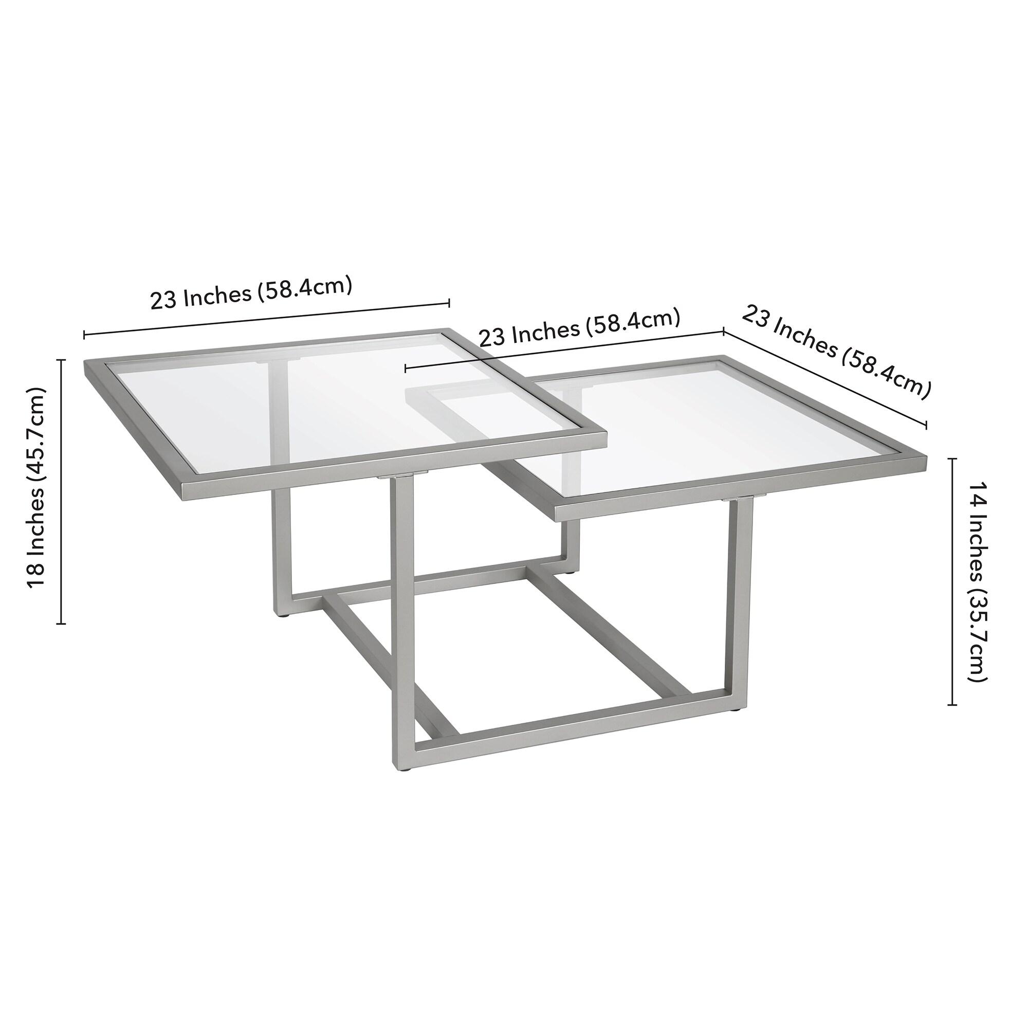 Evelyn&Zoe Amalie 43" Wide Square Coffee Table, Nickel