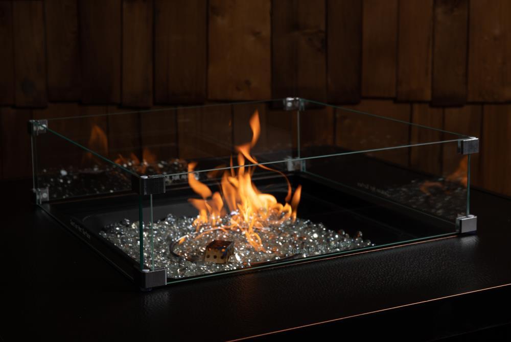 Fire Sense Wind Guard Clear Tempered Glass, Best Viewing Experience for Propane Gas Fire Pits & Patio Heater-22.5 Inches